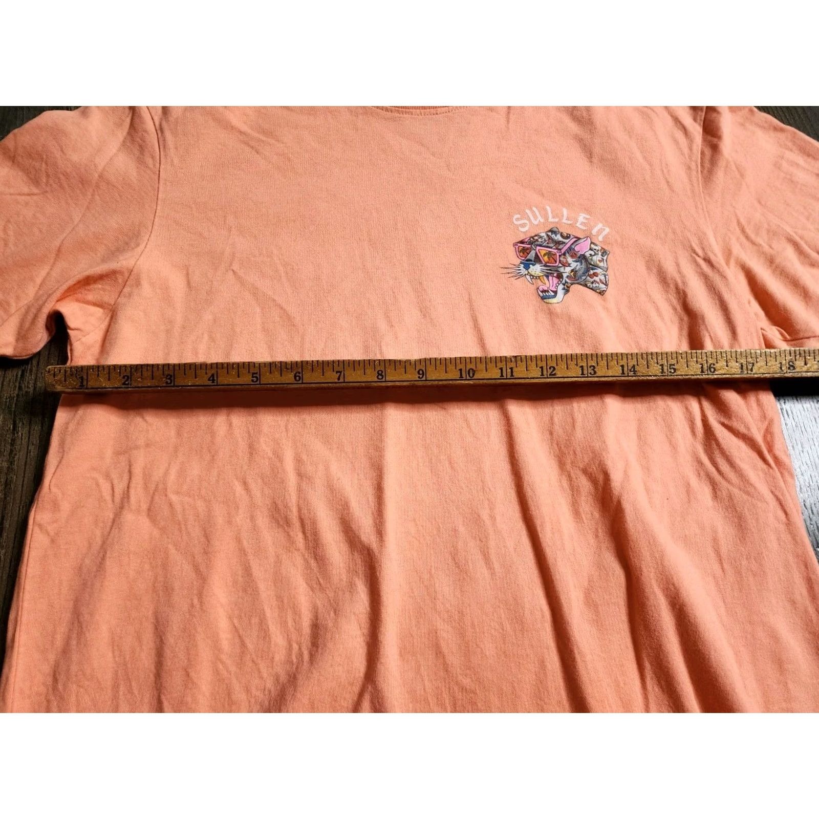 Vintage Sullen Mens M T-Shirt Graphic Print Le​opard Cat Whip Shades Crew Neck Short Sleeve Orange Size US M / EU 48-50 / 2 - 3 Thumbnail