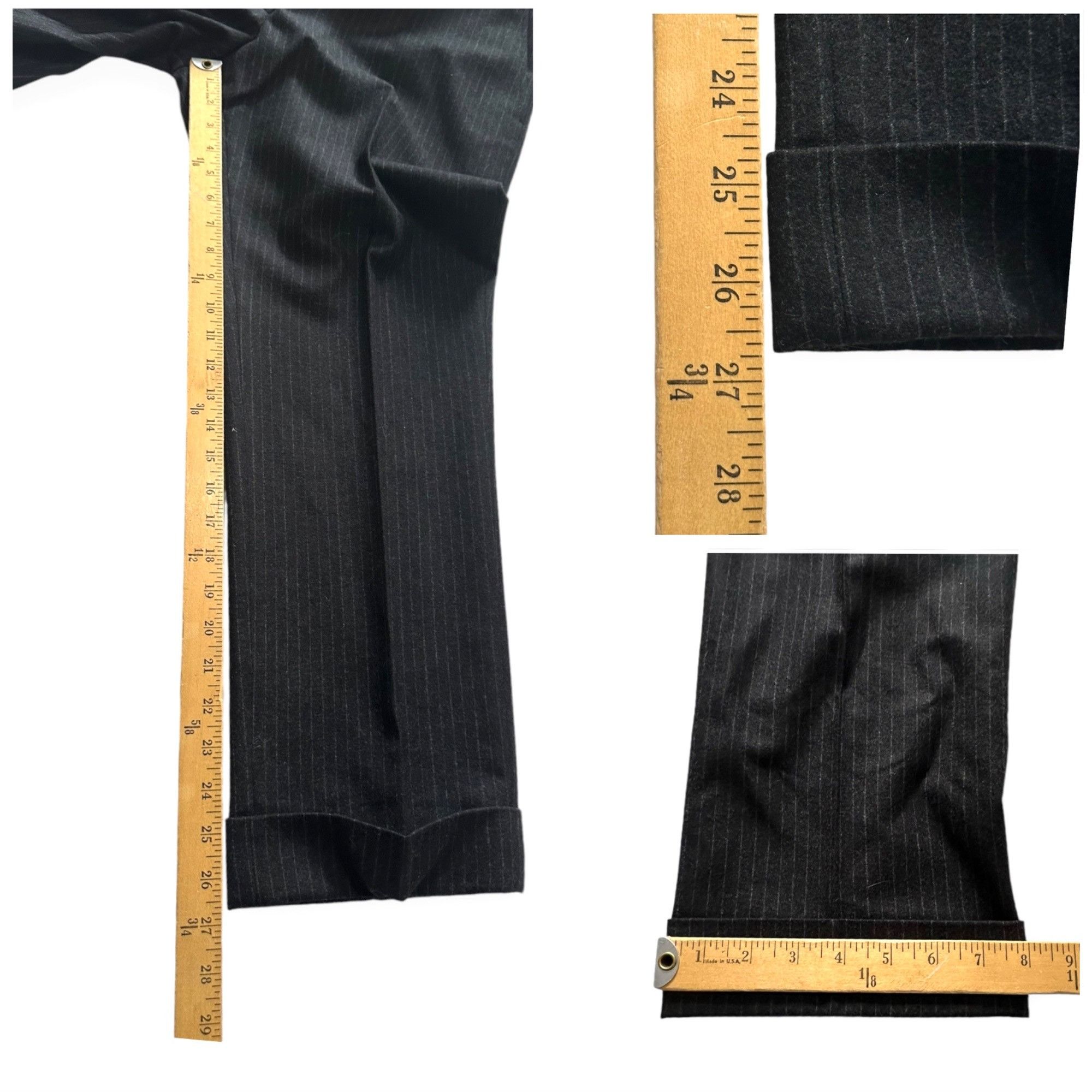 Dries Van Noten Dries Van Noten Pintriped wool/cashmere straight-leg cropped Size 30" / US 8 / IT 44 - 13 Thumbnail