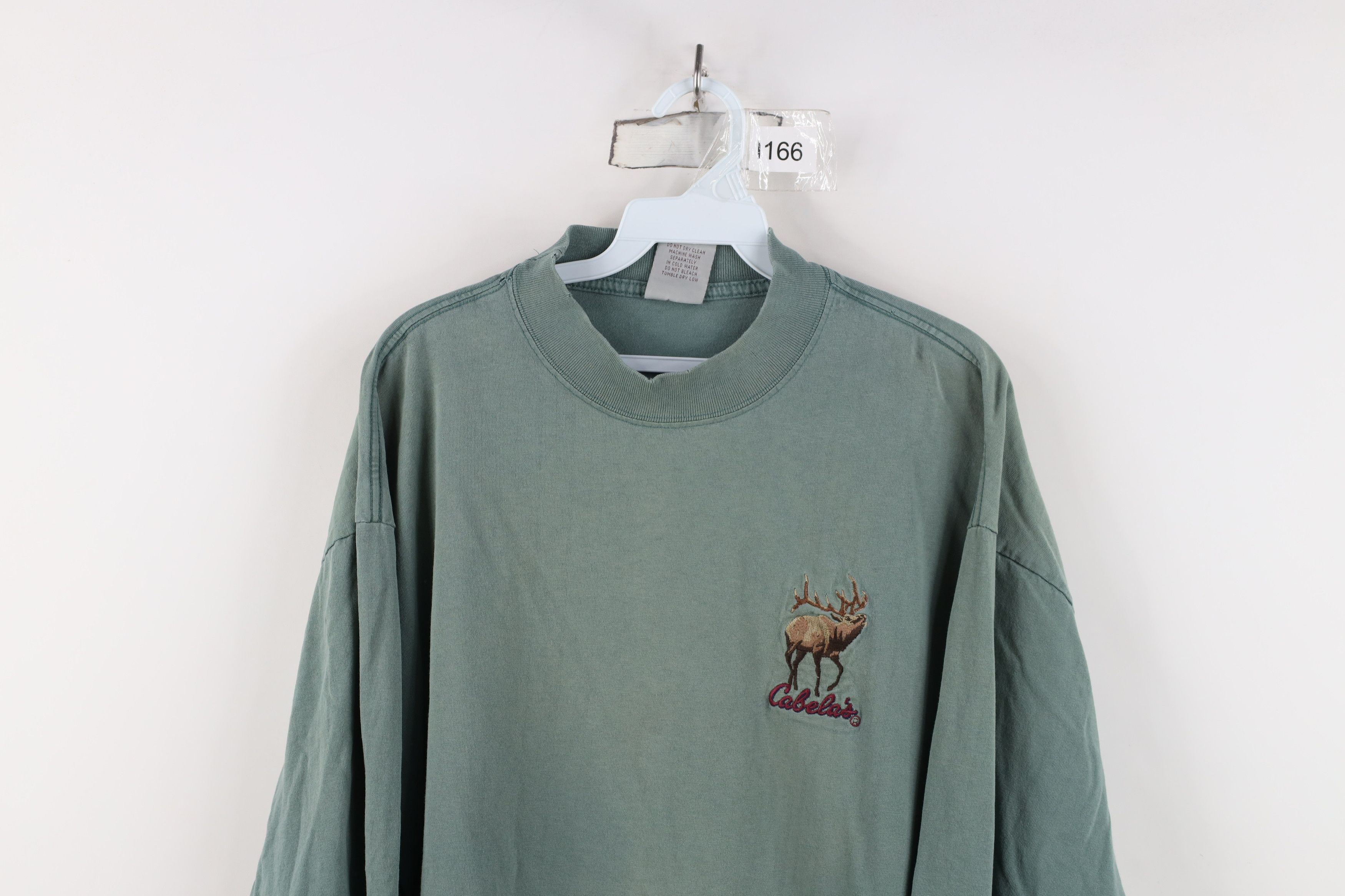 Cabelas Vintage 90s Cabelas Spell Elk Mock Neck Long Sleeve T-Shirt Size US XL / EU 56 / 4 - 2 Thumbnail