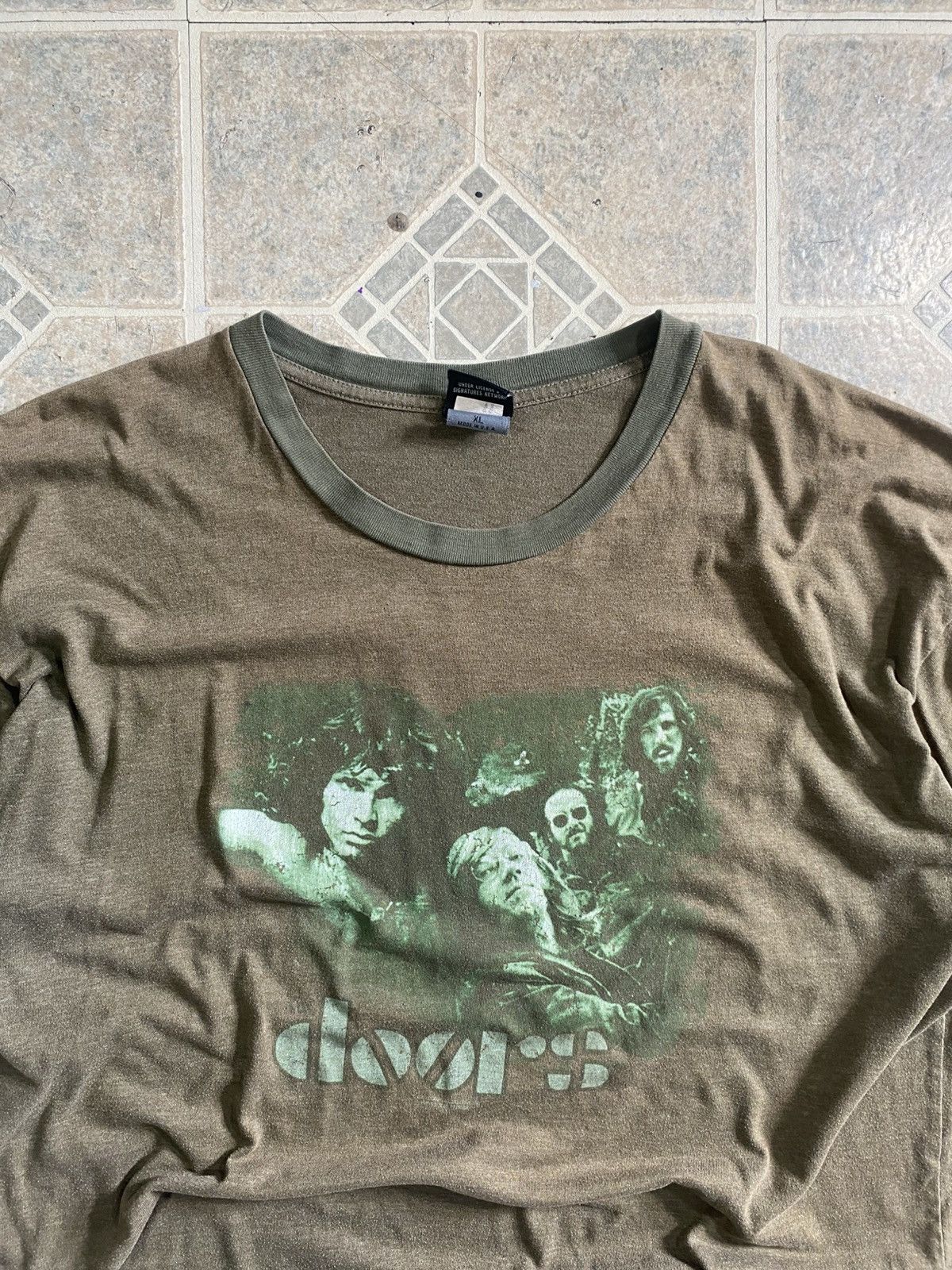 Other Vintage 90s the doors faded ringer tee band tee brown Size US XL / EU 56 / 4 - 2 Thumbnail