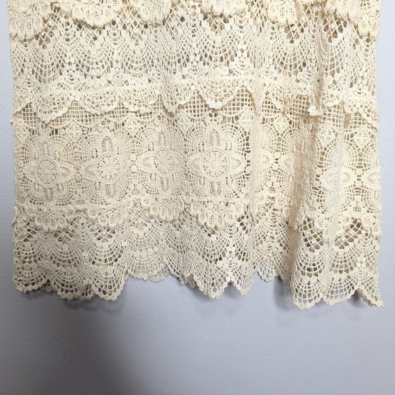 Free People Free People Intimately Cream Crochet Lace Scoop Neck Tank Size S / US 4 / IT 40 - 5 Thumbnail
