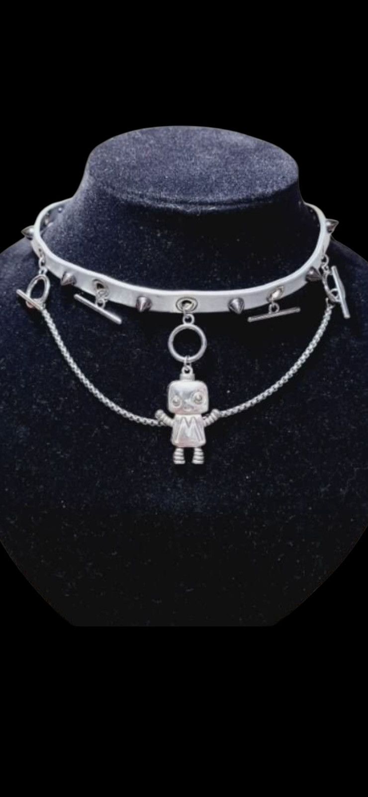 Jewelry Cyber Punk Robot Choker in Silver, Women's