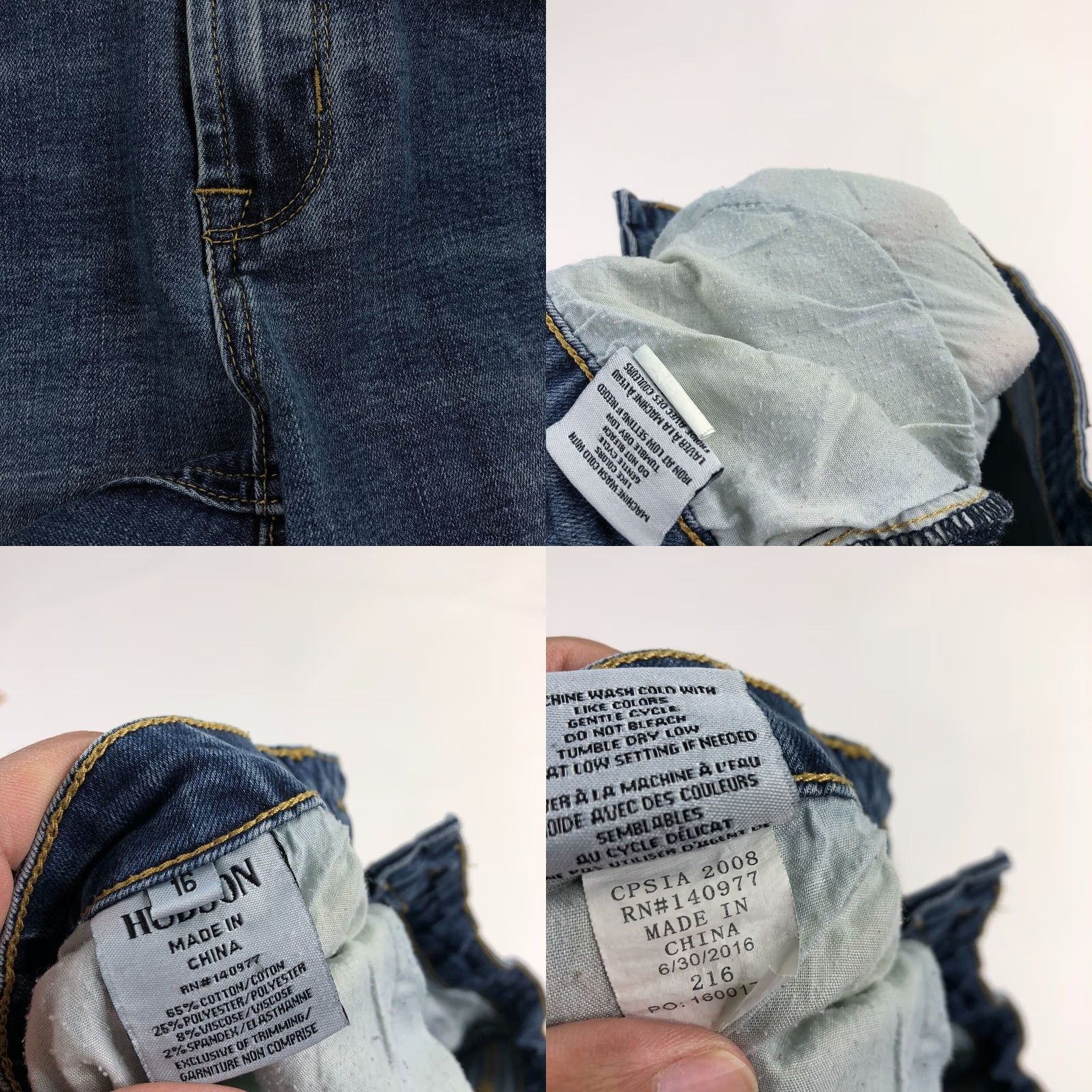 Hudson Hudson Jeans Skinny Stretch 16 Regular Inseam 29 Jeans Blue Womens Vintage No Size 38" / US 16 / IT 52 - 8 Thumbnail