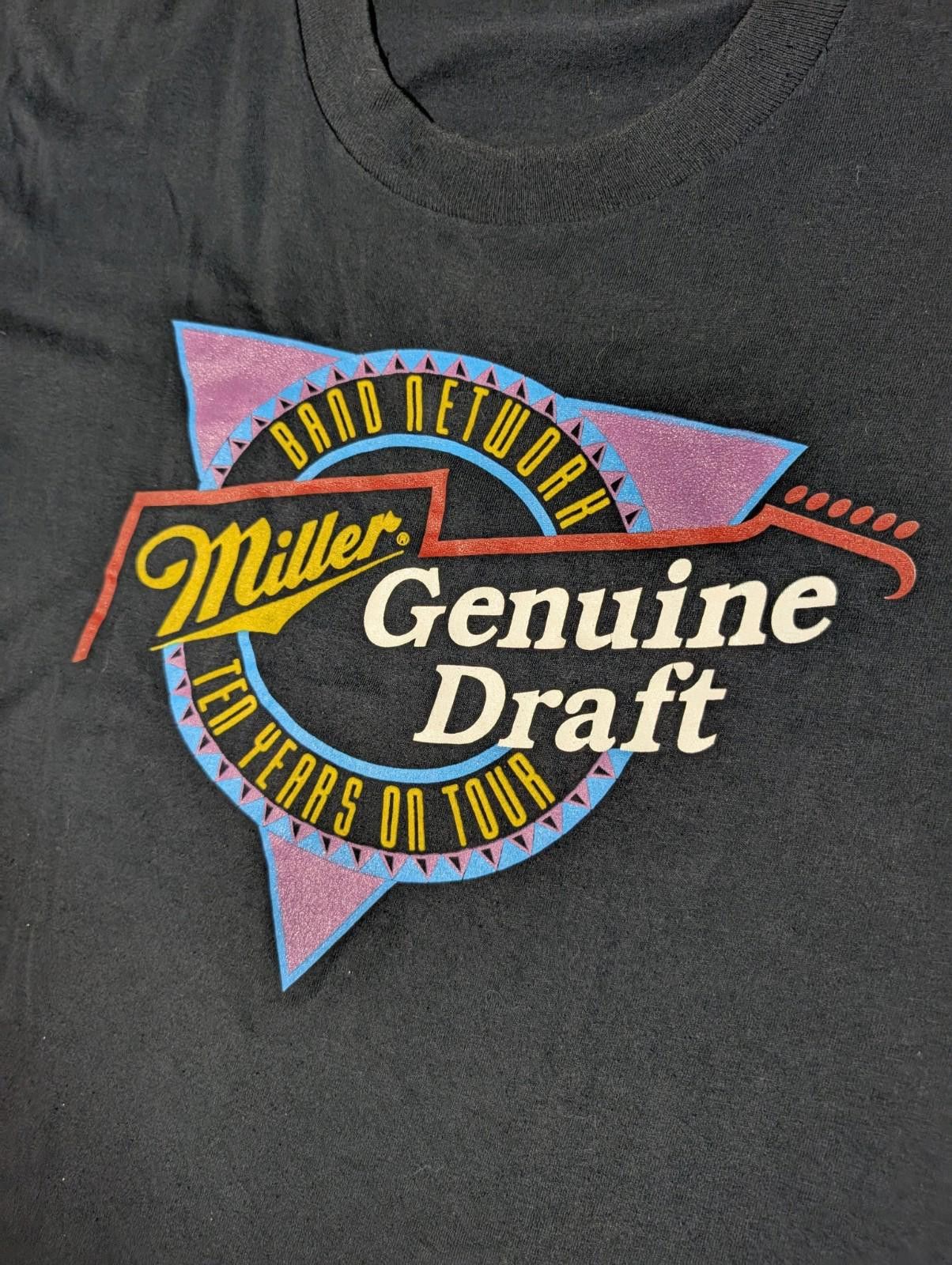 Designer RARE VTG 90's Miller Light Genuine Draft Band Network Shirt Size US S / EU 44-46 / 1 - 3 Thumbnail