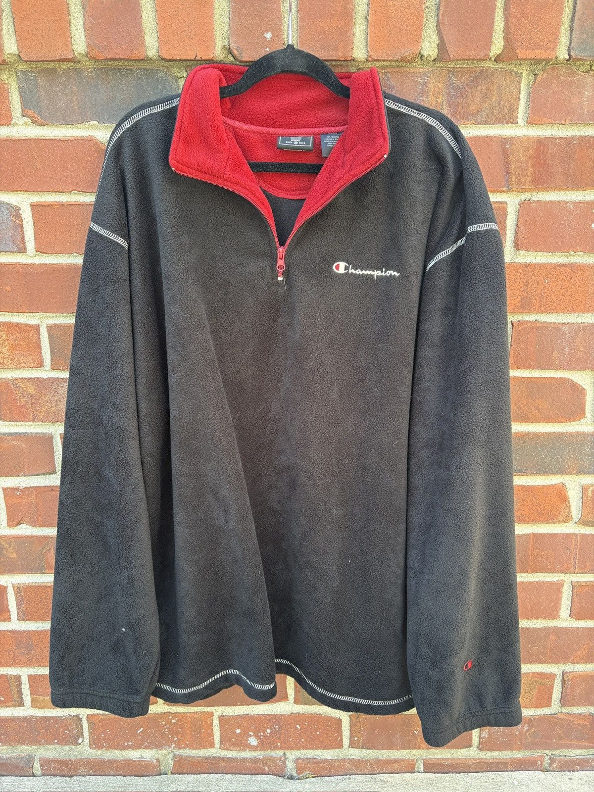 Champion × Vintage Champion Fleece Sweatshirt Vintage Streetwear Size XL Black Size US XL / EU 56 / 4 - 1 Thumbnail