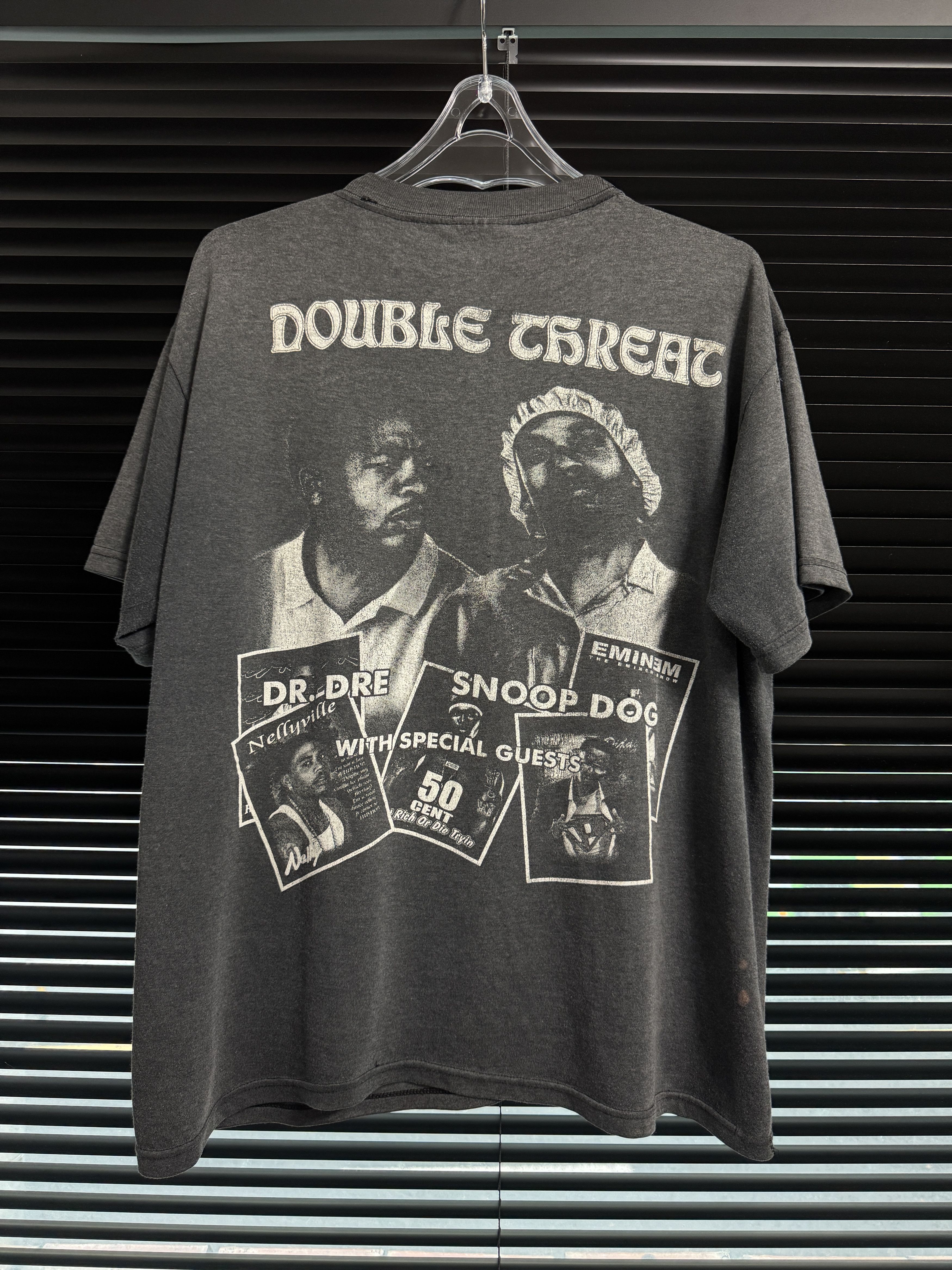 Vintage Vintage Early 2000s Double Threat Rap Tee Shirt Snoop Dogg Size US XL / EU 56 / 4 - 2 Thumbnail