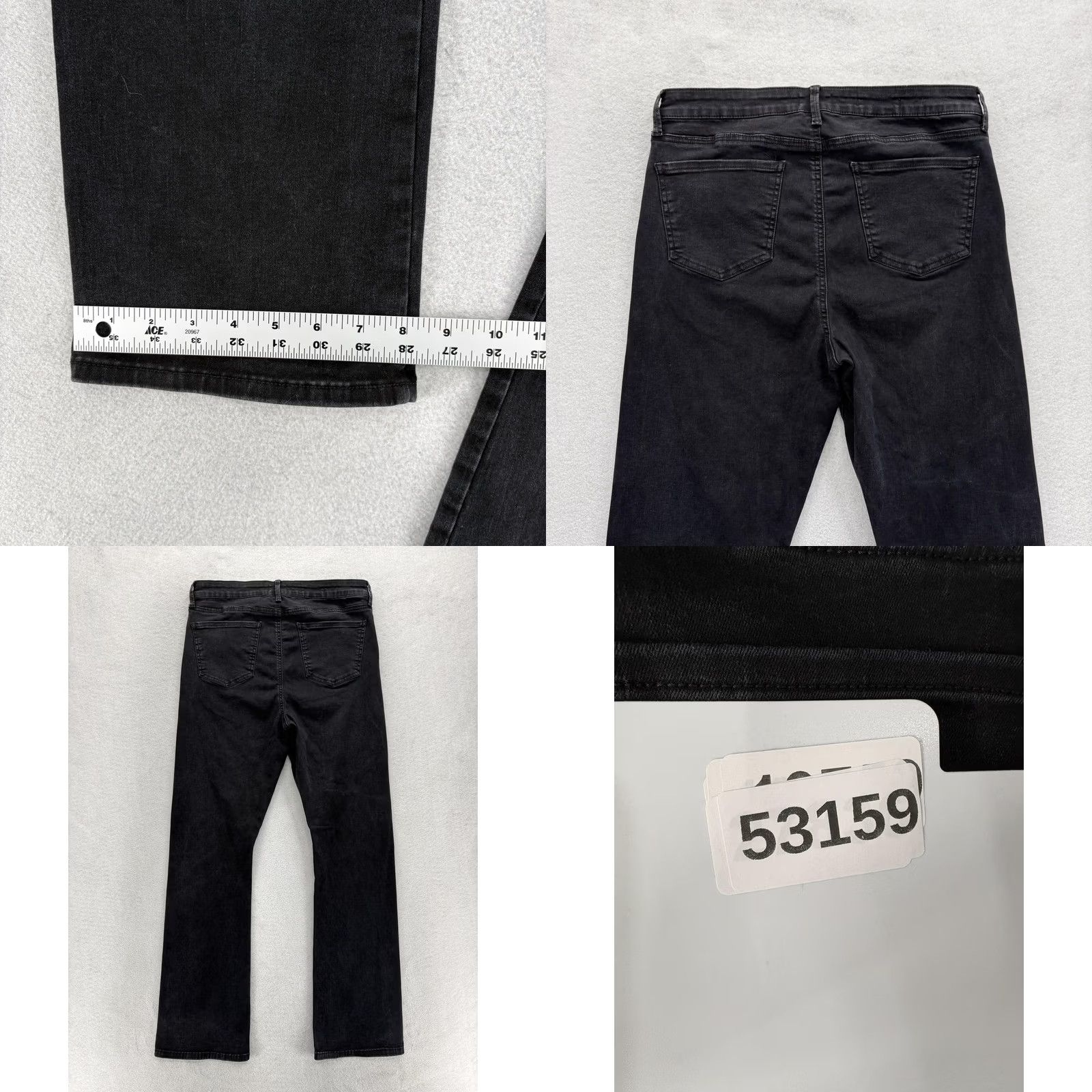 NYDJ NYDJ Womens 12 Slim Bootcut Jeans Black Charcoal Wash High Rise Stretch Shaping Size 34" / US 12 / IT 48 - 8 Thumbnail