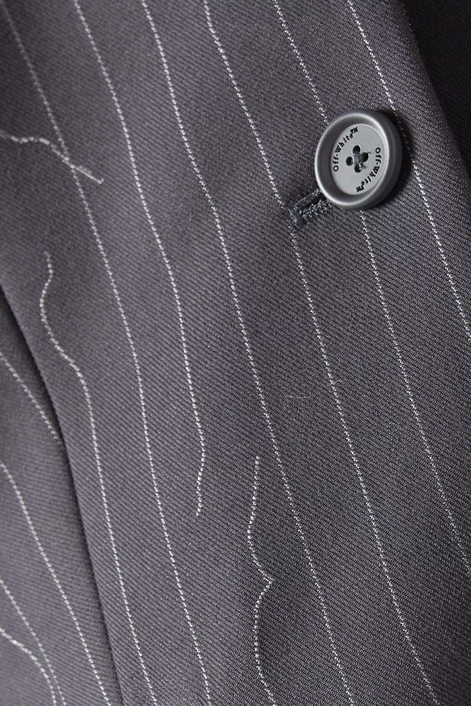o1y1125 Pinstriped Blazer in Gray/White