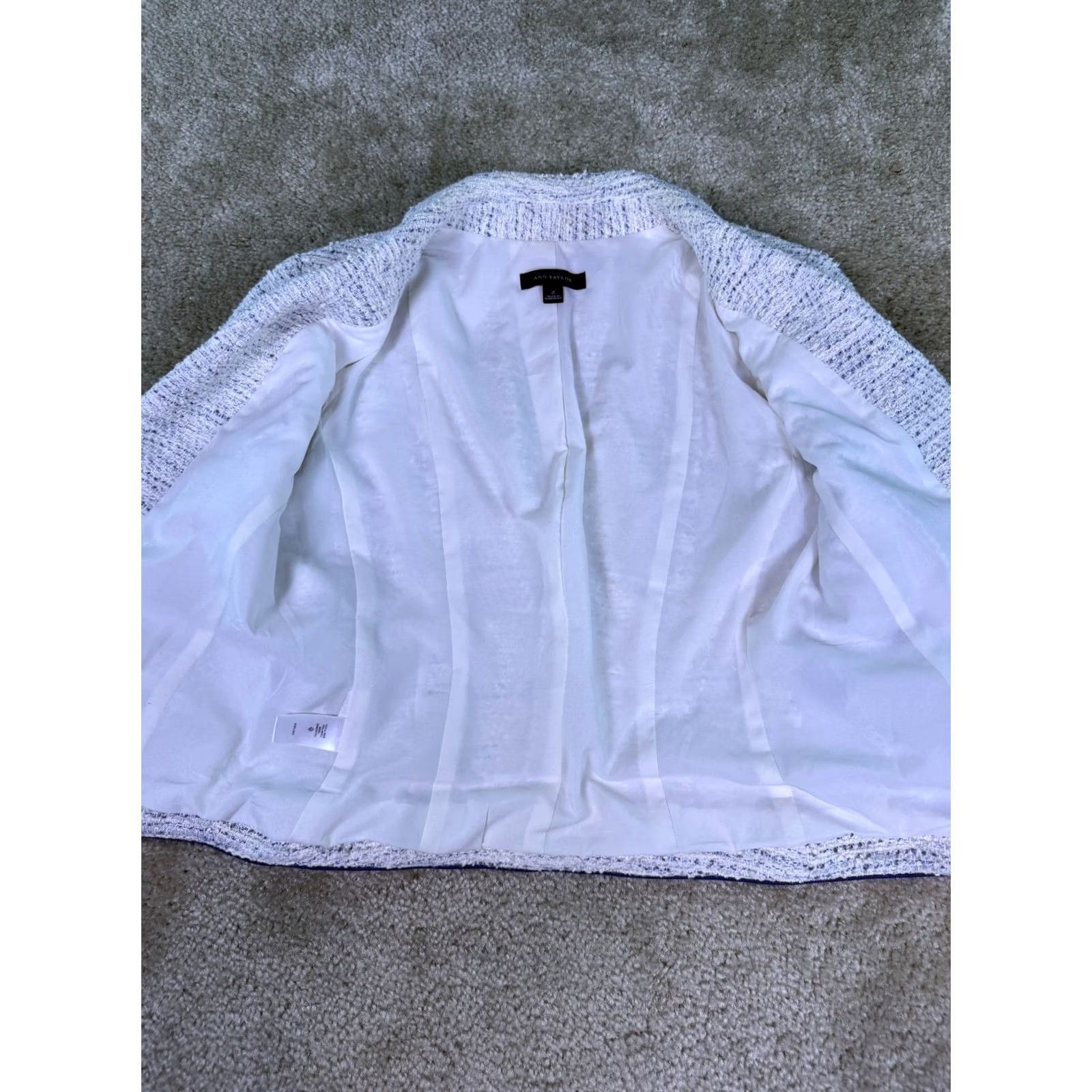 Ann Taylor Ann Taylor Women's White Linen Blend Blazer Size 2 Size XS / US 0-2 / IT 36-38 - 4 Thumbnail
