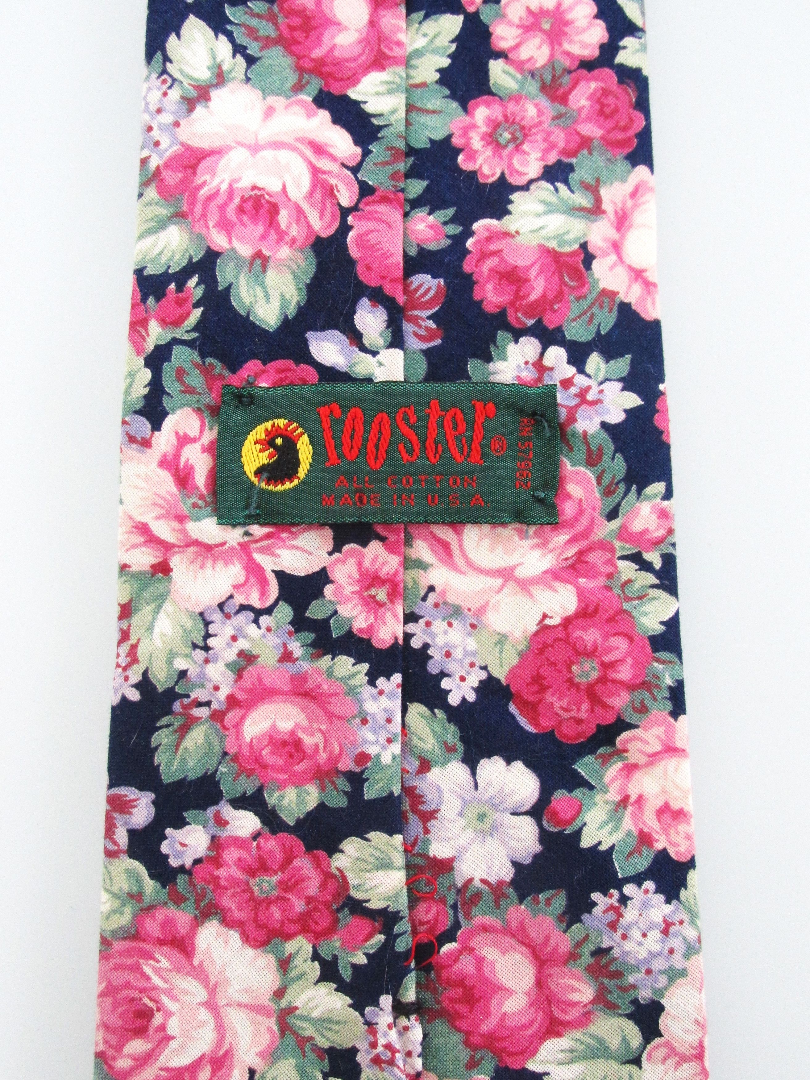 Vintage Rooster Vintage Men's Cotton Floral Ties Size ONE SIZE - 5 Thumbnail