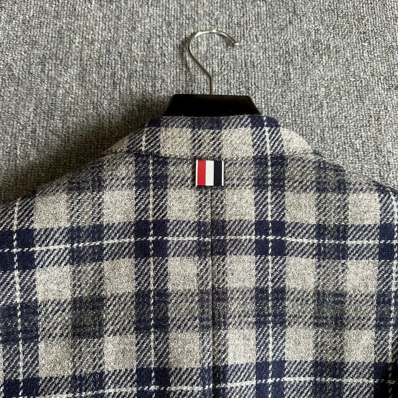 Thom Browne Thom Browne Vintage grey-blue plaid coat 2502-Nextarrow Size US S / EU 44-46 / 1 - 4 Thumbnail