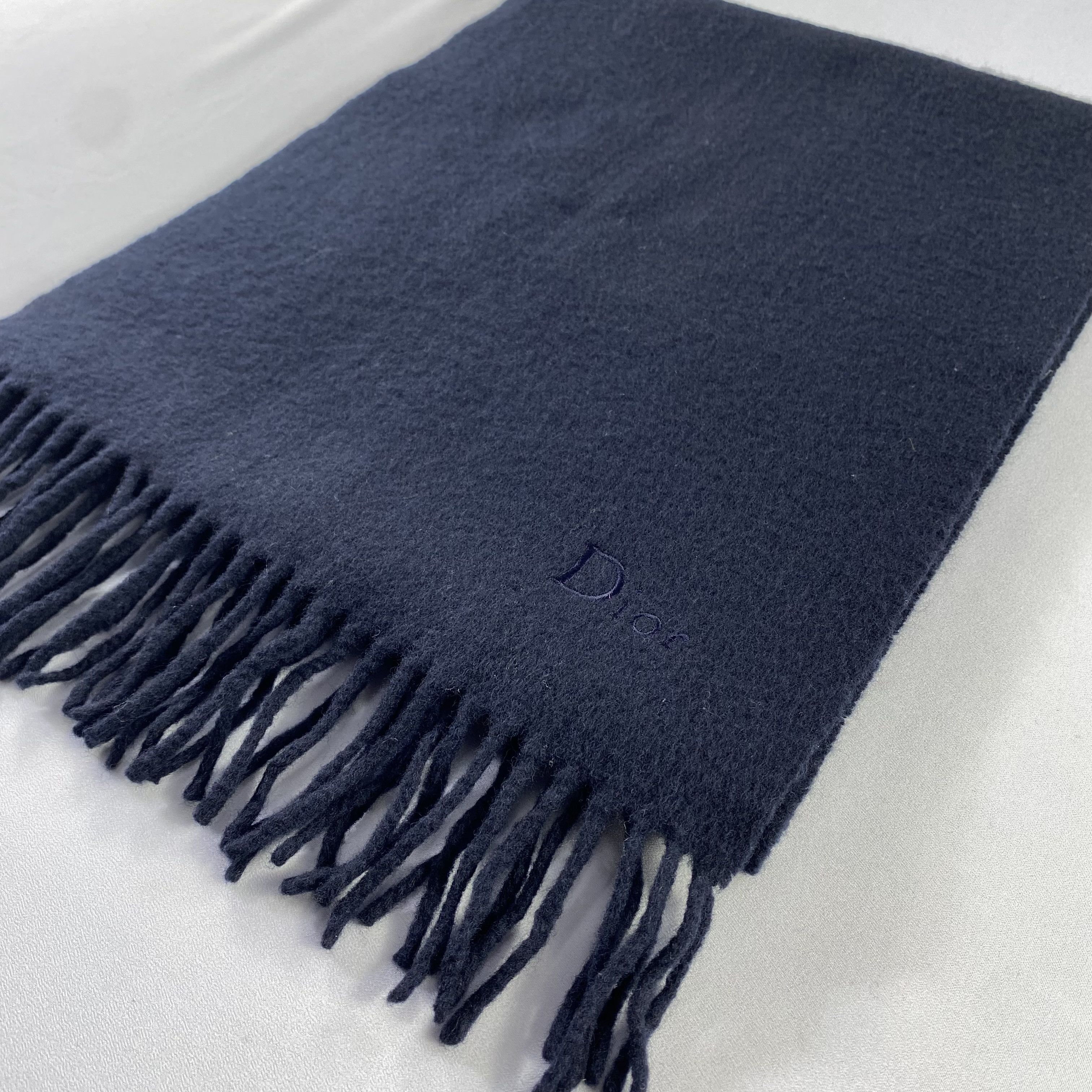 Christian Dior Monsieur × Vintage Christian Dior Scarf Plain Neck Wrap Wool Muffler Size ONE SIZE - 3 Thumbnail