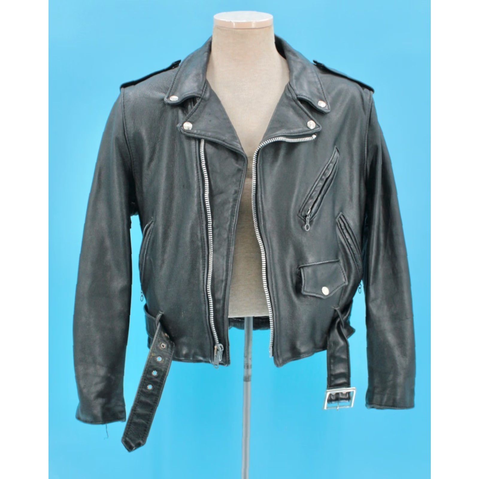 Schott Schott NYC Men’s VTG Black Leather Perfecto Motorcycle Jacket Sz S/M Shirt? Size US S / EU 44-46 / 1 - 2 Thumbnail