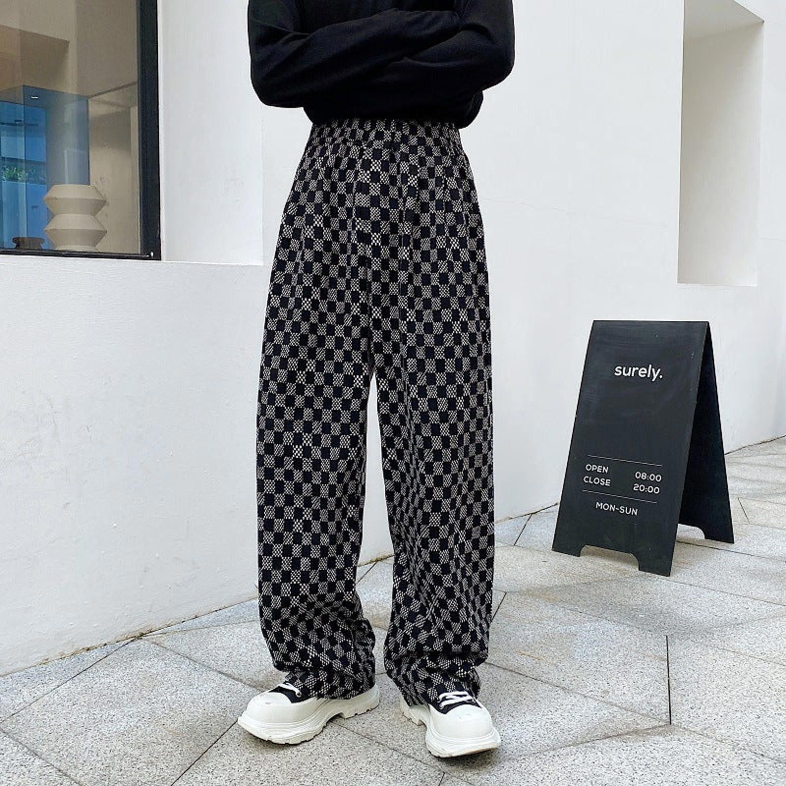 Vintage Black and Gray Checkered Baggy Jeans, Wide Leg Size US 32 / EU 48 - 4 Thumbnail