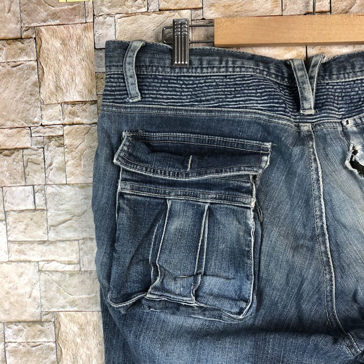 Japanese Brand Tora ripped Denim utility tactical distressed Pants #A959 Size US 33 - 21 Thumbnail