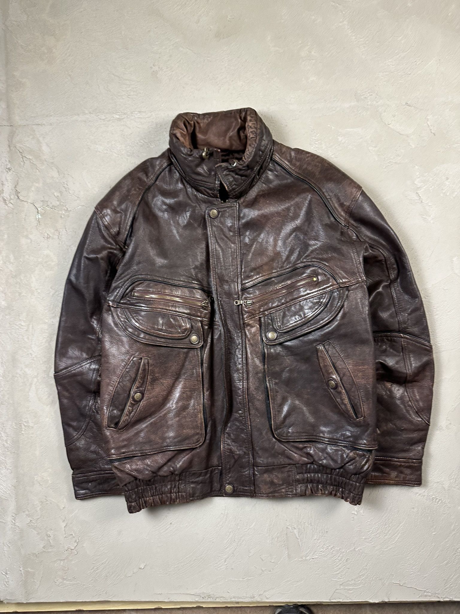 ジャケット・アウター 90s vintage Two Tone Fade Leather Jacket 90s vintage Two Tone Fade Leather Jacket Rare Vintage 90s leather