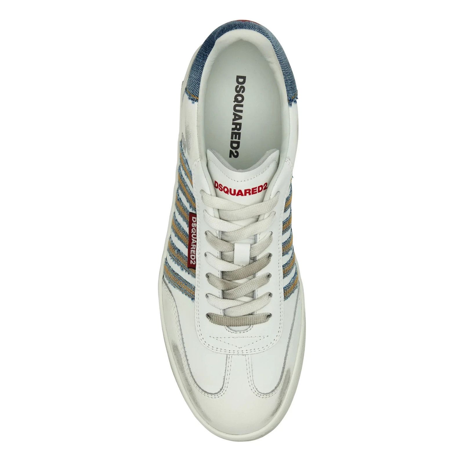 Dsquared2 DSQUARED2 Boxer White Leather Sneakers New And Authentic (Me Size US 8.5 / EU 41-42 - 4 Thumbnail