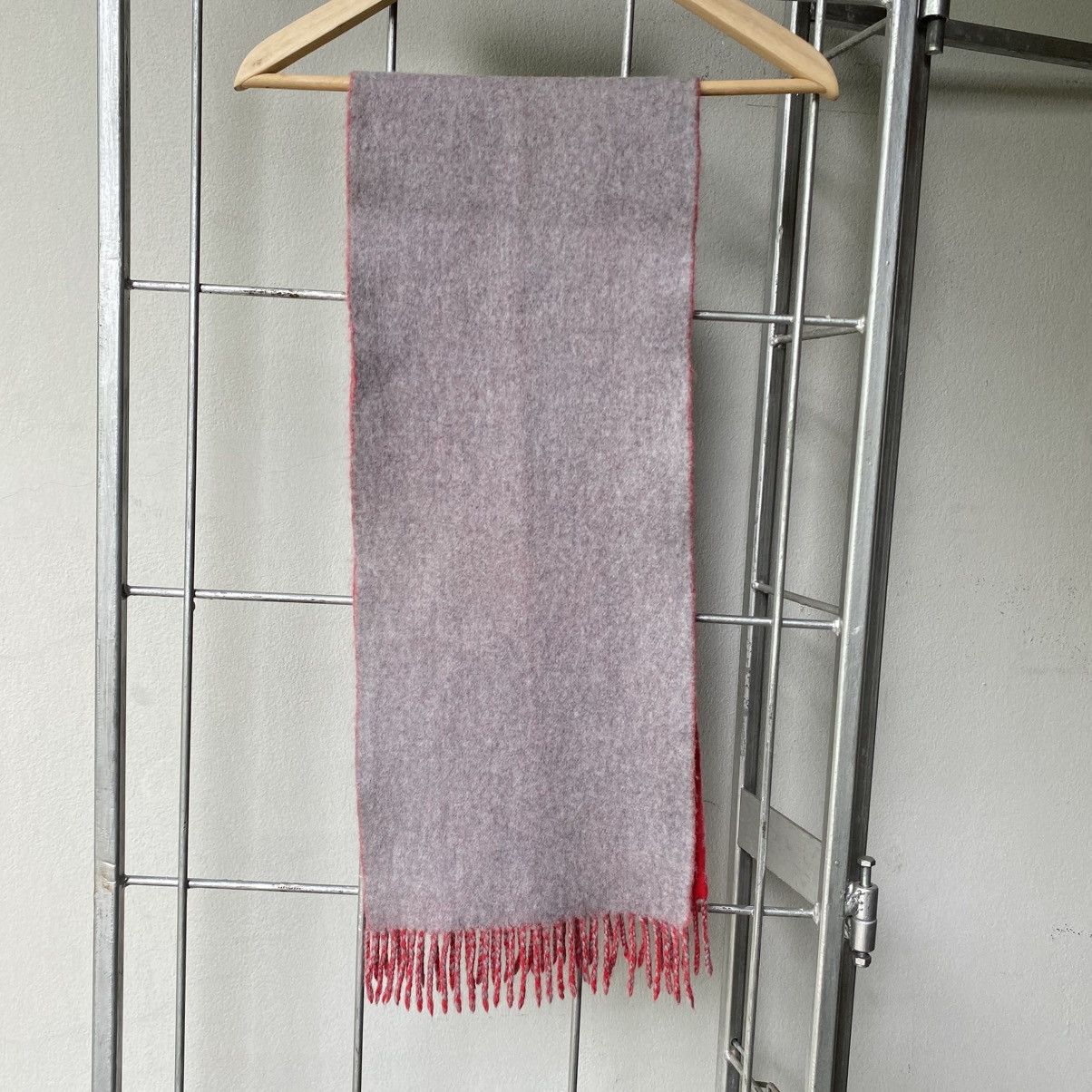 Courreges COURREGES Red & Grey 100% Wool Scarf Size ONE SIZE - 17 Thumbnail