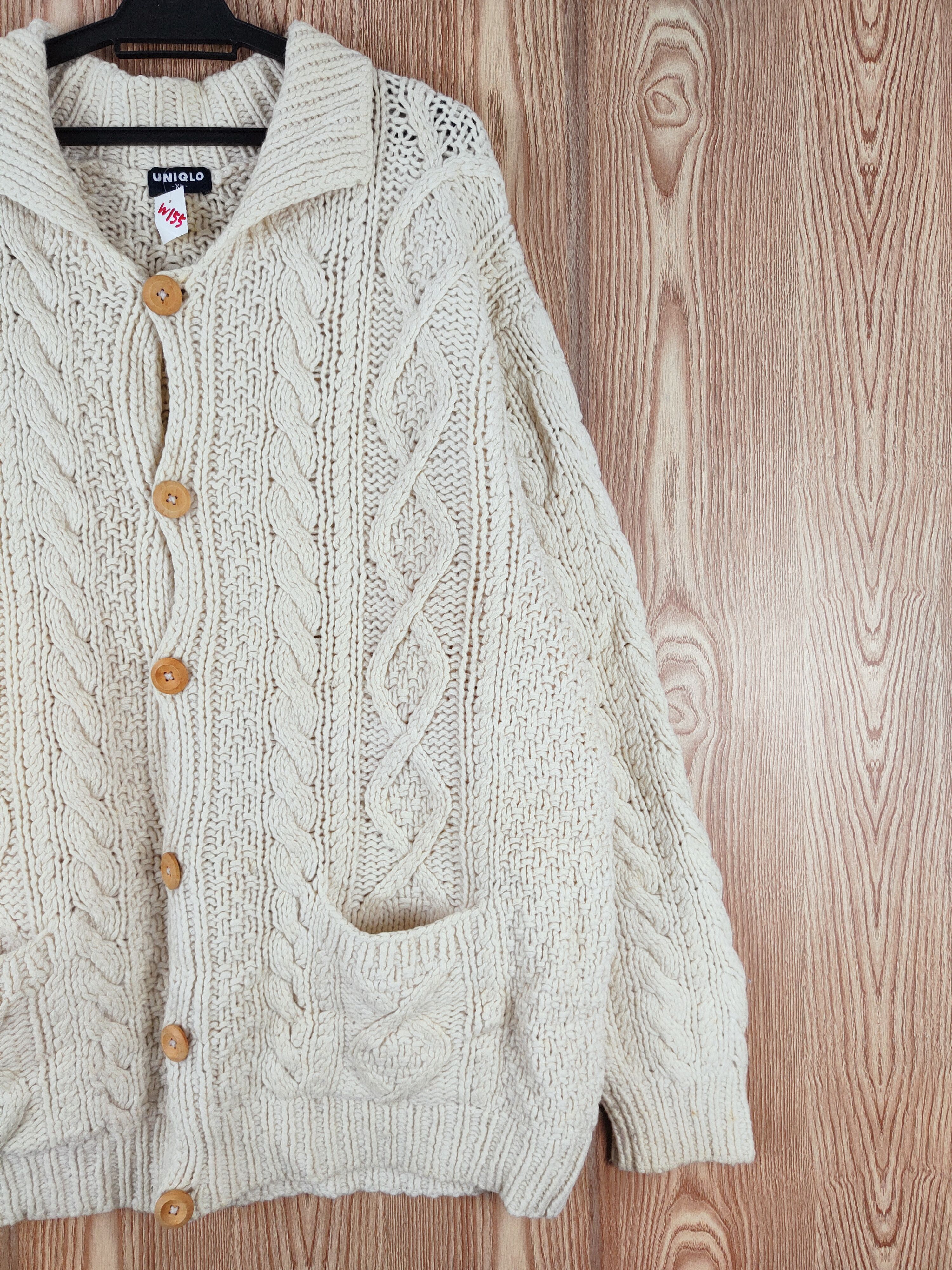 Homespun Knitwear Uniqlo Cream cable Knitwear Sweaters cardigan #W155 Size US XL / EU 56 / 4 - 5 Thumbnail