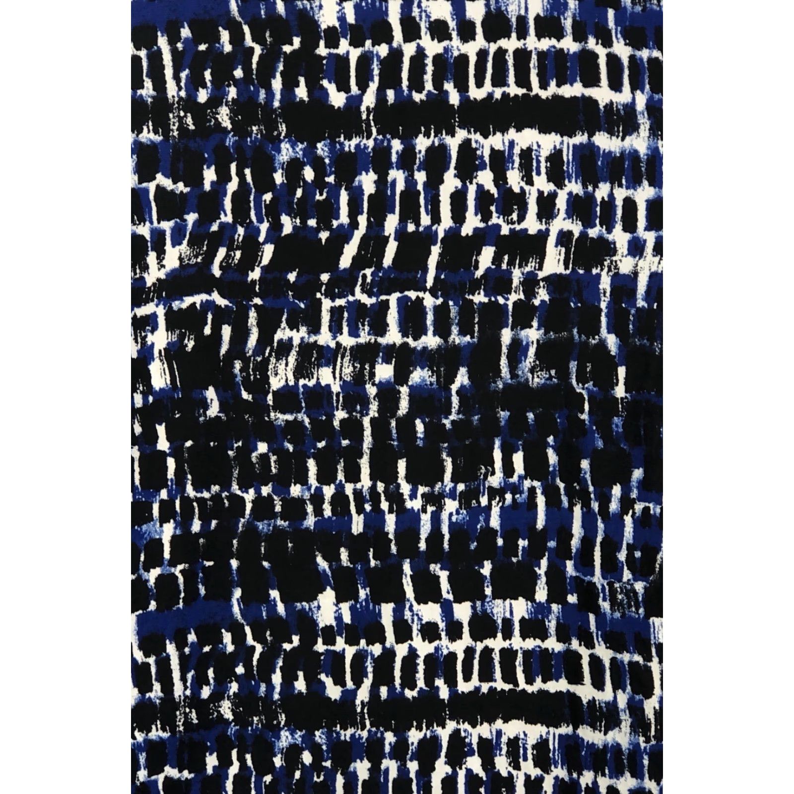 CO VINTAGE Jones & Co Top Blouse M Blue/Black Print Keyhole Scoop Neck Short Sleeves Womens Size M / US 6-8 / IT 42-44 - 5 Thumbnail