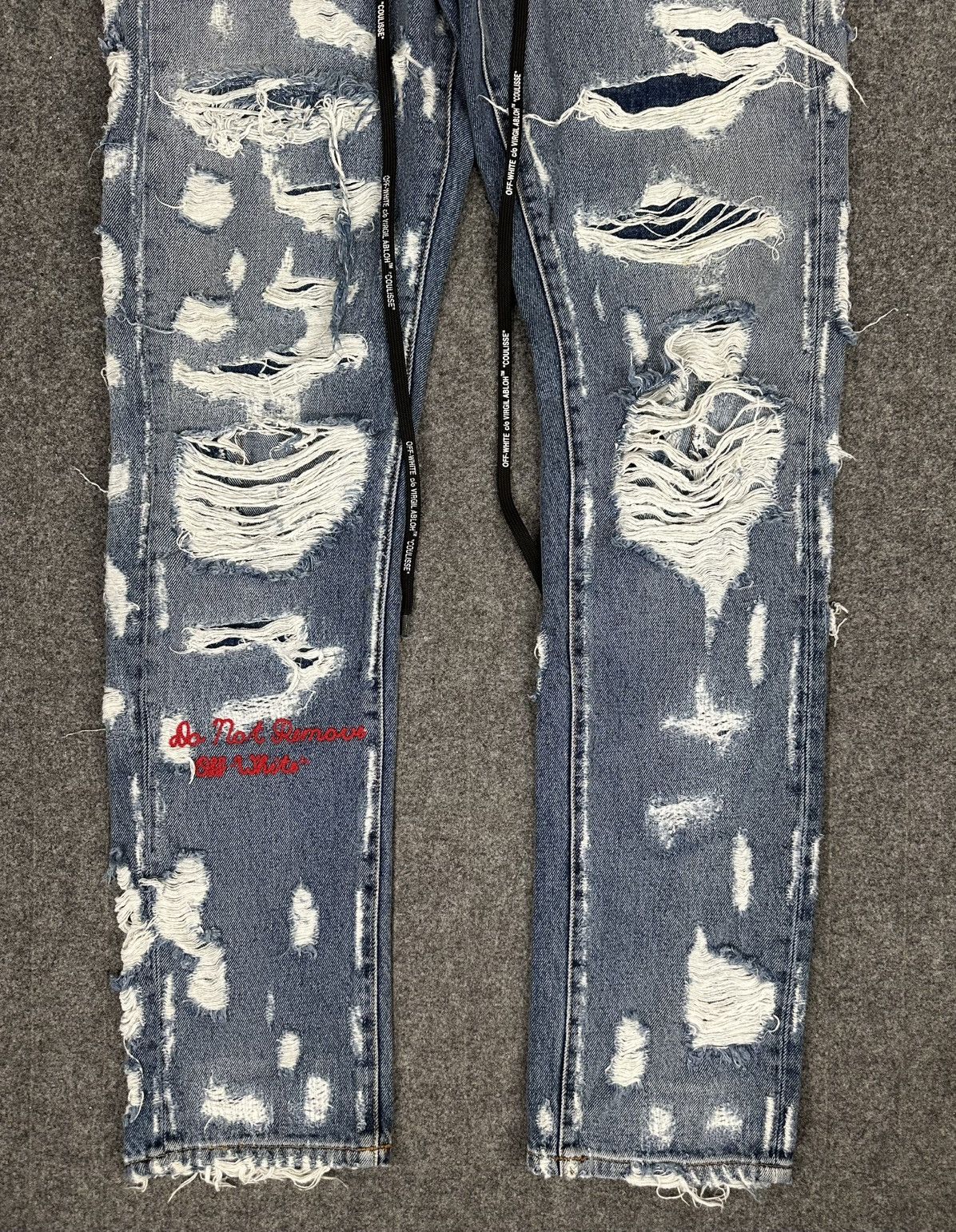 Off-White Off-White - Virgil Abloh AW18 Coulisse Slim Distressed Jeans Size US 32 / EU 48 - 3 Thumbnail