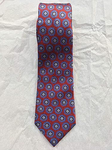 Ermenegildo Zegna Ermenegildo Zegna Red Medallion Pattern Silk Tie Size ONE SIZE - 3 Thumbnail