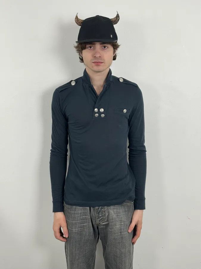 Pierre Balmain 2010s Pierre Balmain Navy Buttoned Striped Longsleeves Size US S / EU 44-46 / 1 - 2 Thumbnail