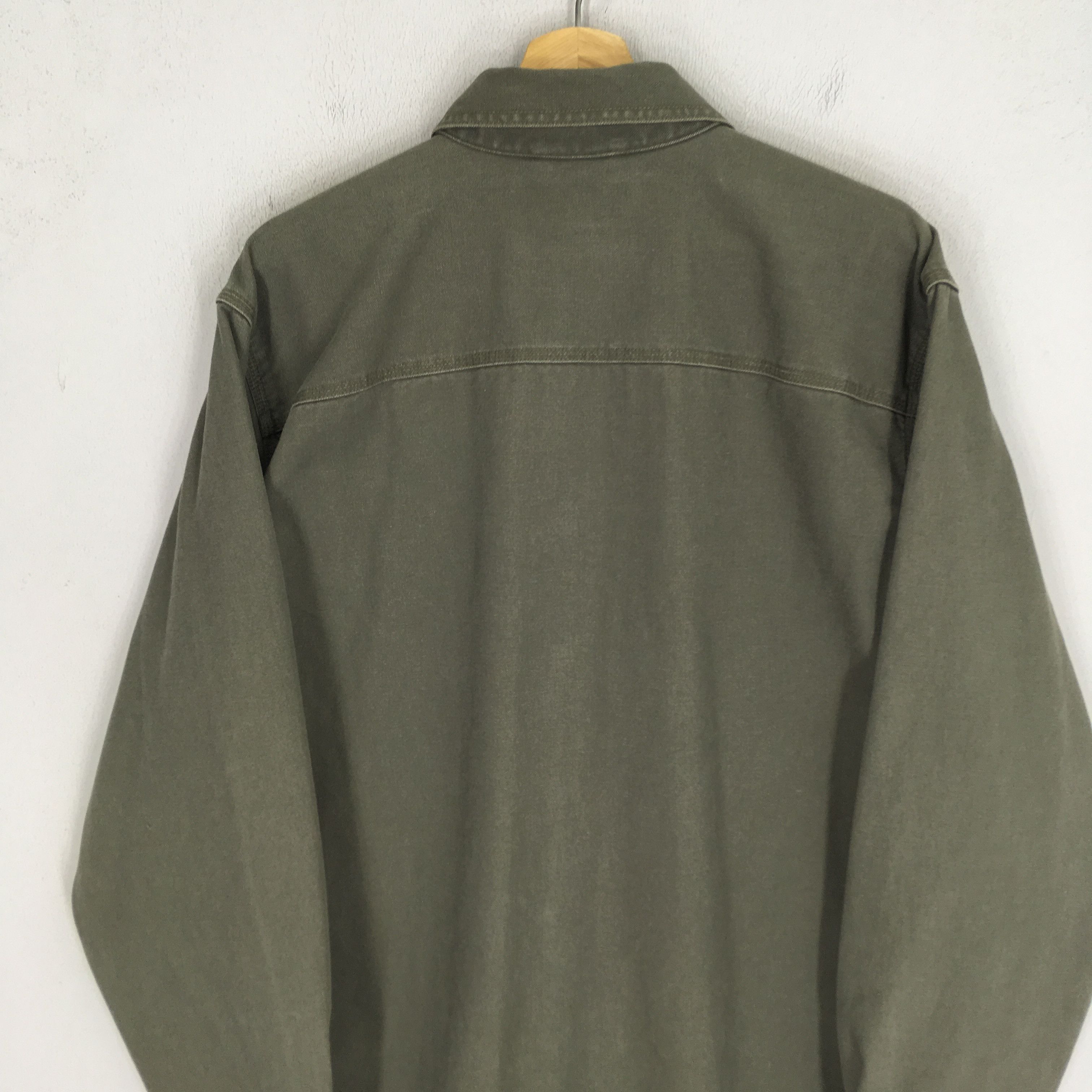 L.L. Bean Vintage 90s LL Bean Olive Green Duck Chore Jacket Workwear Size US M / EU 48-50 / 2 - 5 Thumbnail