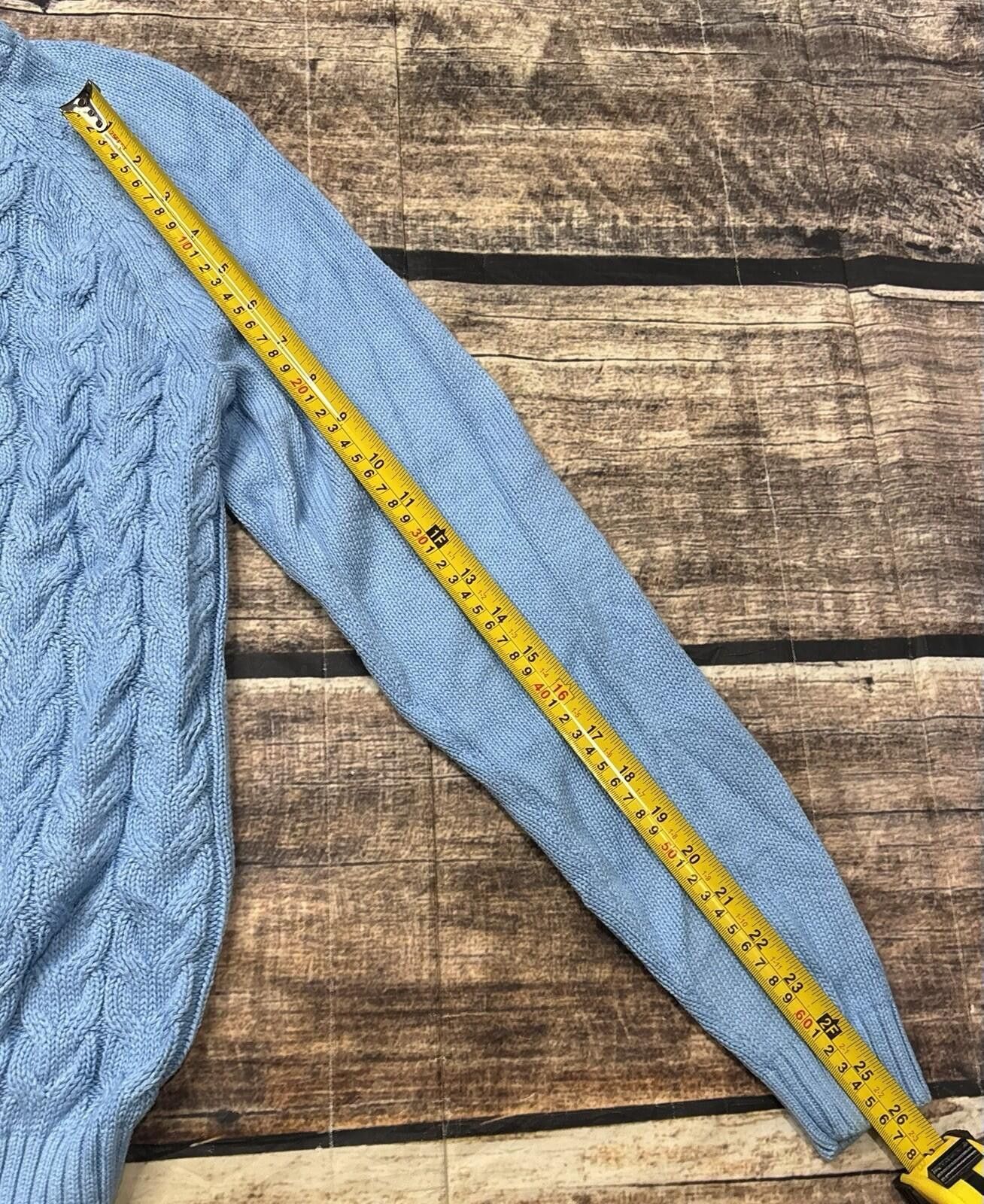 Lands' End Lands End Drifter Sweater Womens XL Cable Knit Cotton Blue Size XL / US 12-14 / IT 48-50 - 11 Thumbnail