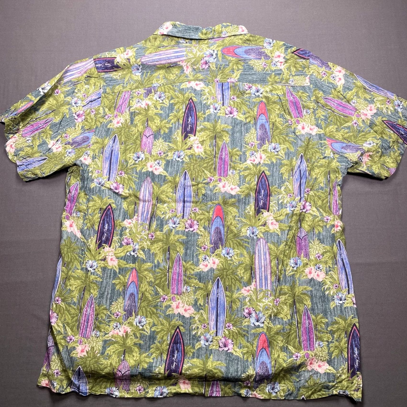 Tommy Bahama Tommy Bahama Veracruz Cay Shirt Mens XL Green Surfboard Hawaiian Aloha Viscose Size US XL / EU 56 / 4 - 6 Thumbnail