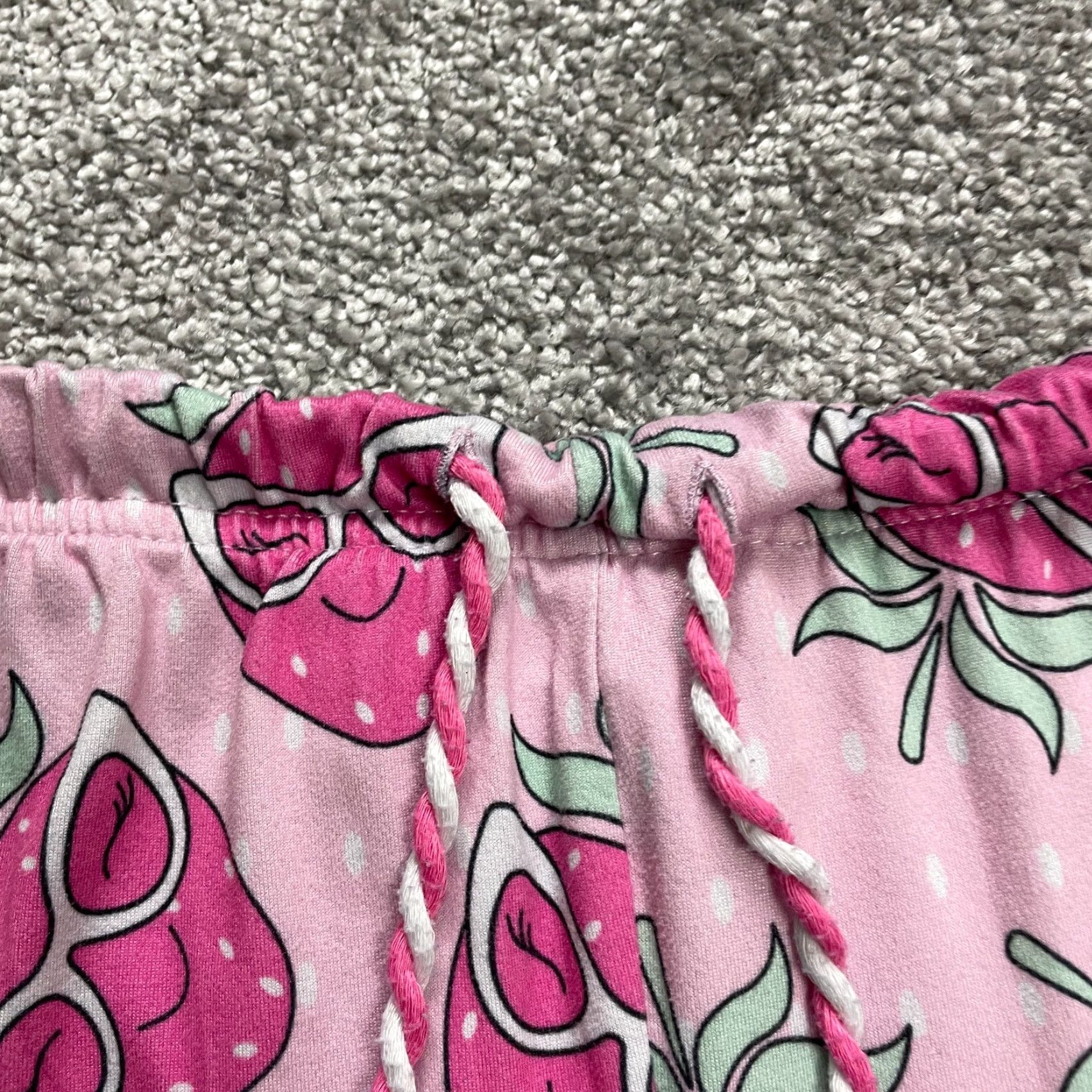 Vintage Briefly Stated Pajama Pants Women Medium Pink Strawberry Elastic Waist Sleep Shorts? Size 32" / US 10 / IT 46 - 4 Thumbnail