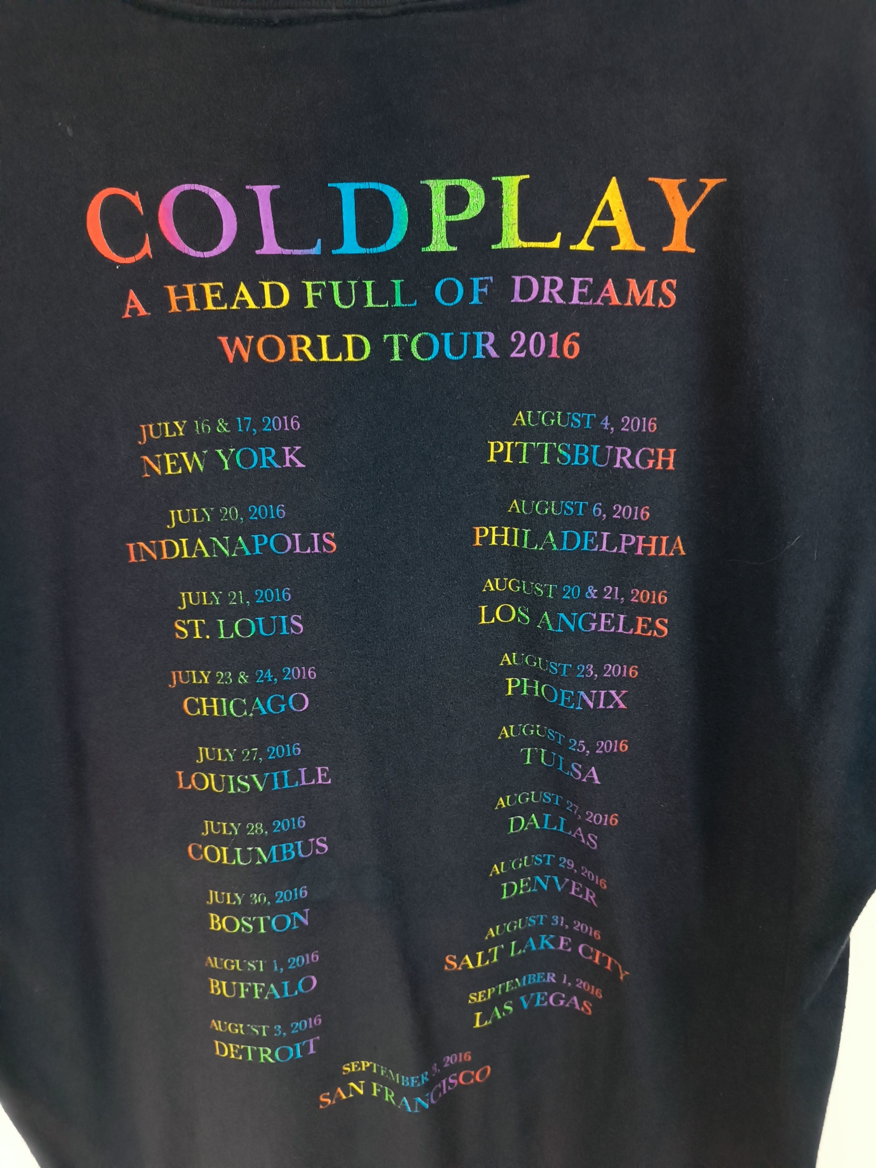 Band Tees VINTAGE 2016 COLDPLAY HEAD FULL OF STARS TOUR TEE sting u2 Size US M / EU 48-50 / 2 - 15 Thumbnail