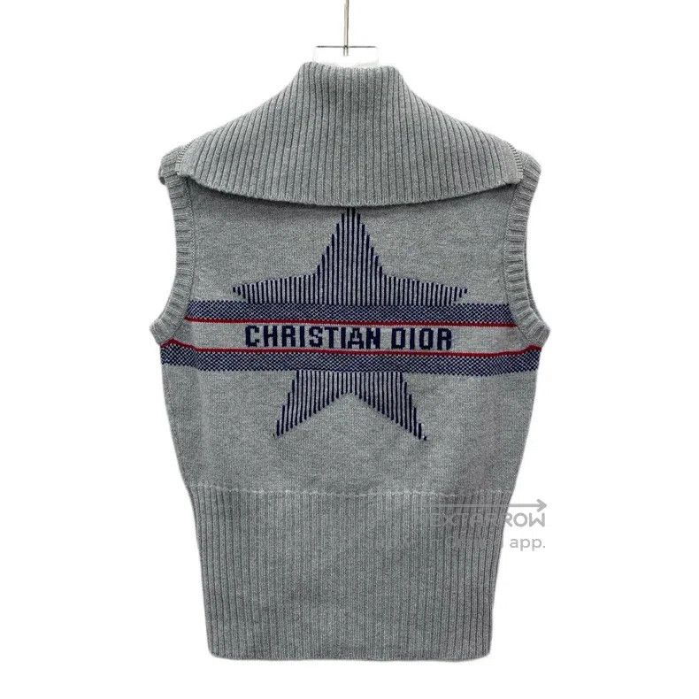 Dior Dior Gray striped five-pointed star logo letter inlaid woo Size S / US 4 / IT 40 - 2 Thumbnail