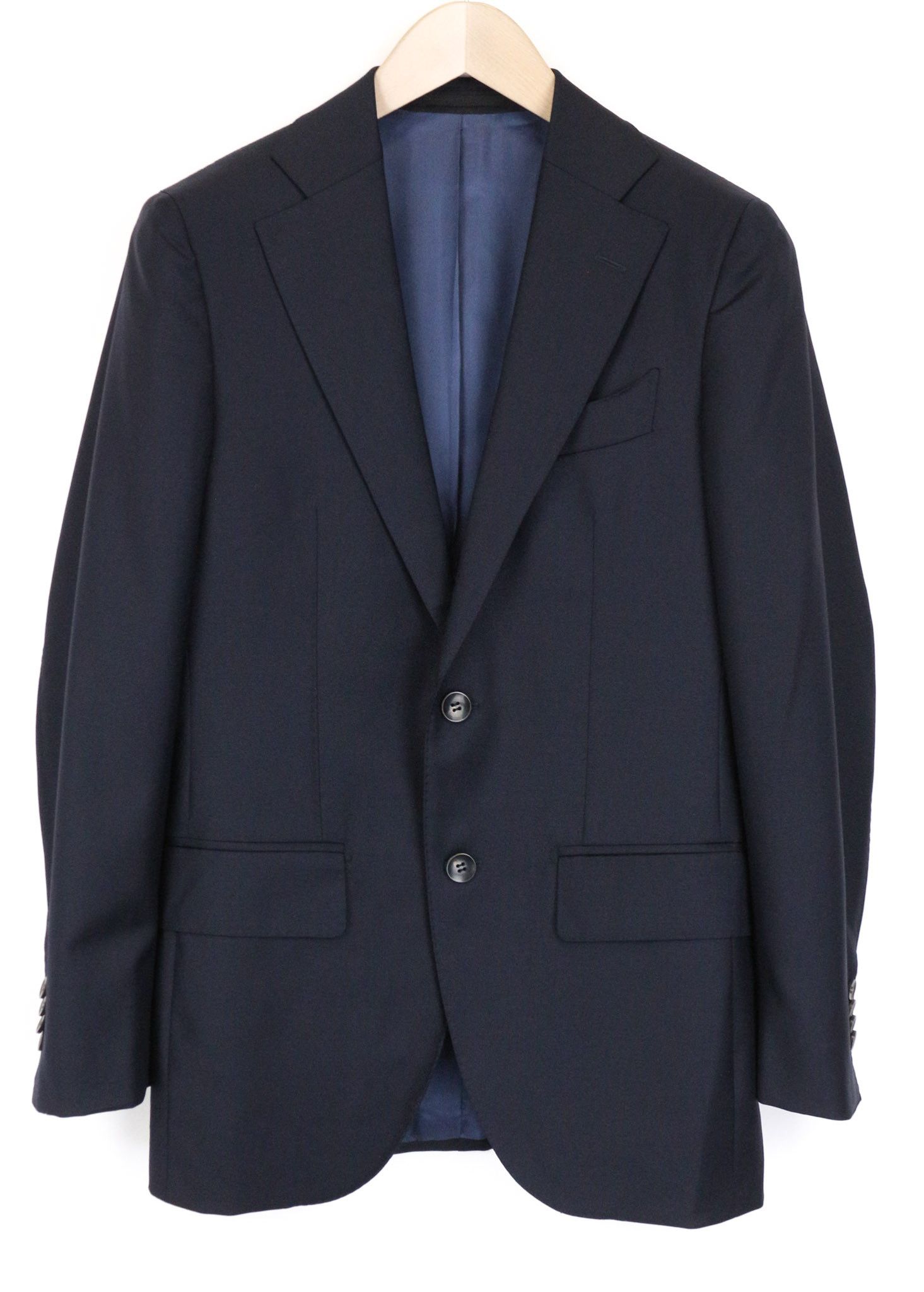Suitsupply LA SPALLA UK32R Blue Wool Pleated 2 Piece Suit 75831 Size 34S - 2 Thumbnail