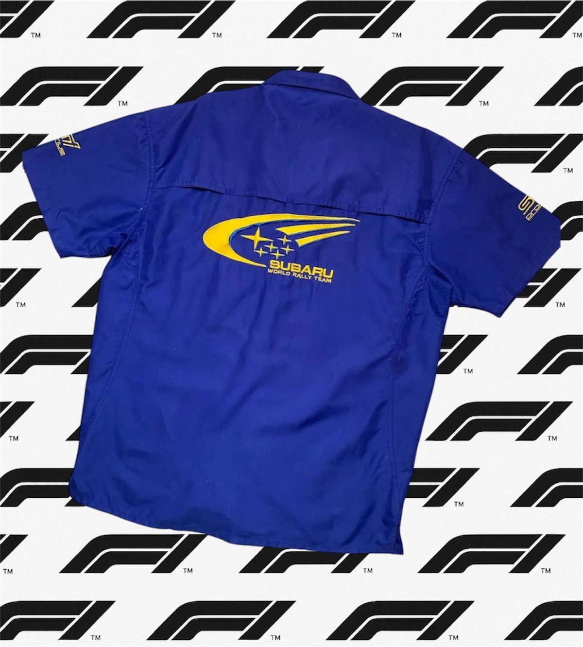 Vintage Subaru racing shirt size XL blue big logo
