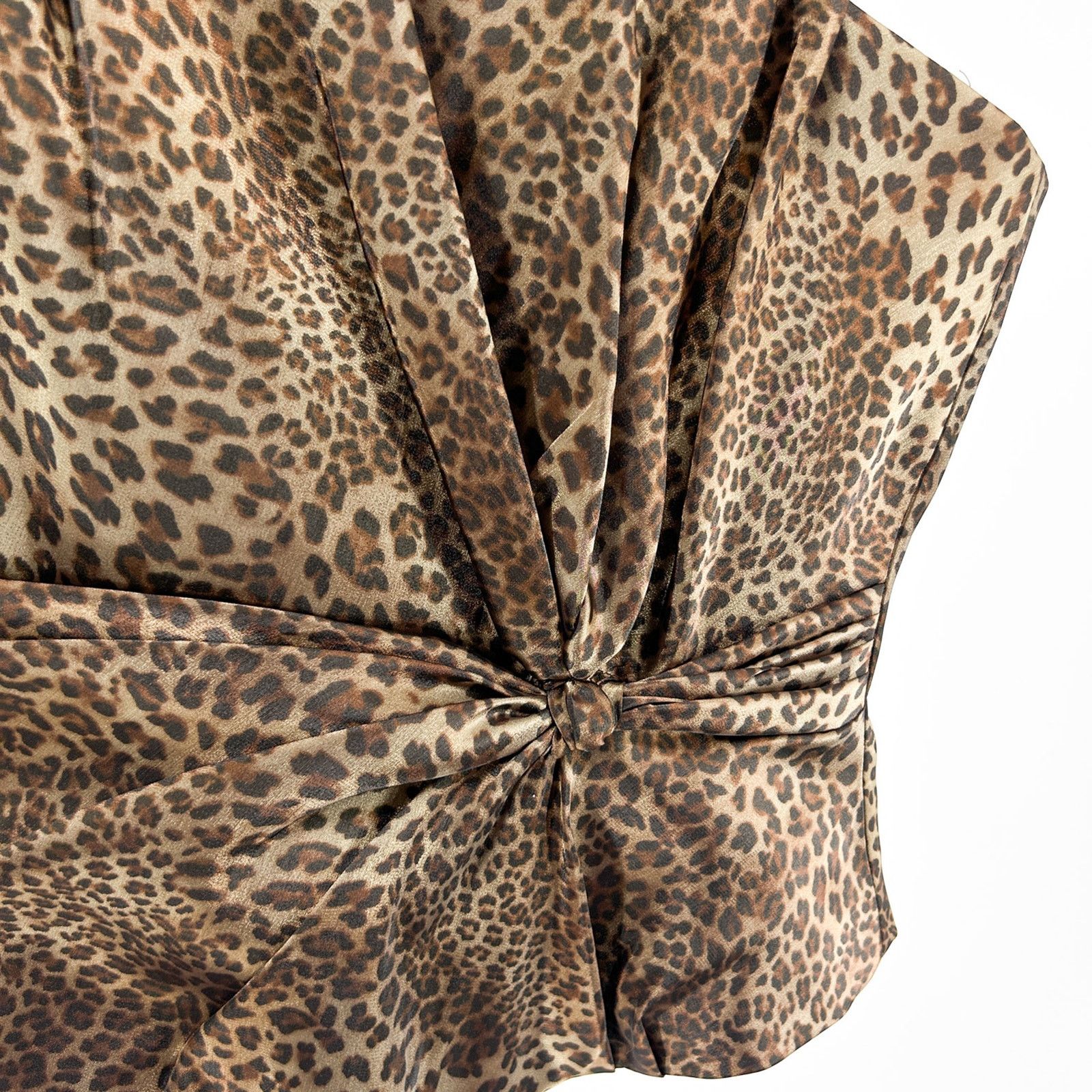 Vintage Y2K Cachet Satin Leopard Sleeveless Party Corset Top Size M / US 6-8 / IT 42-44 - 2 Thumbnail