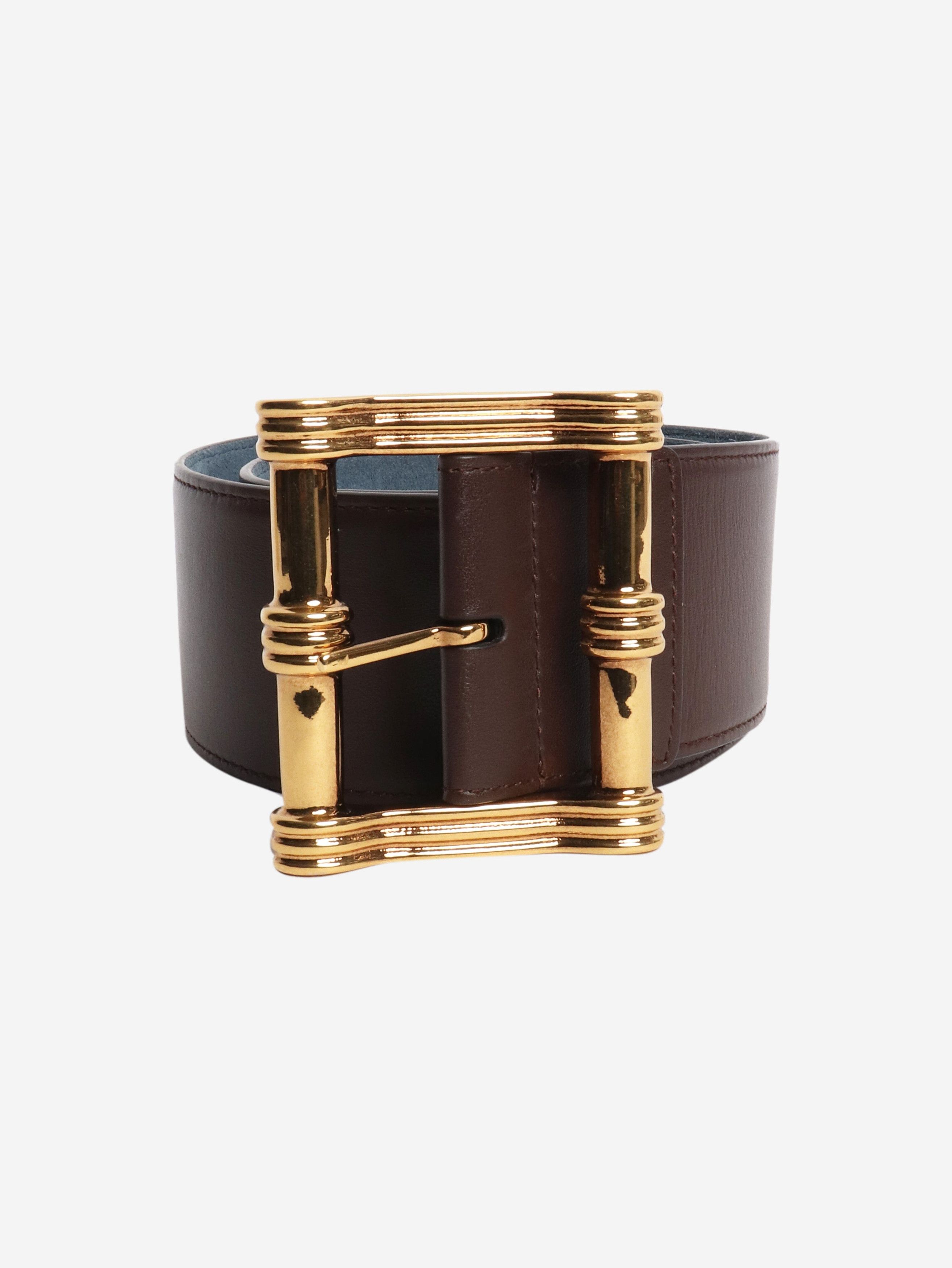 Etro Brown thick leather belt Size ONE SIZE - 1 Thumbnail