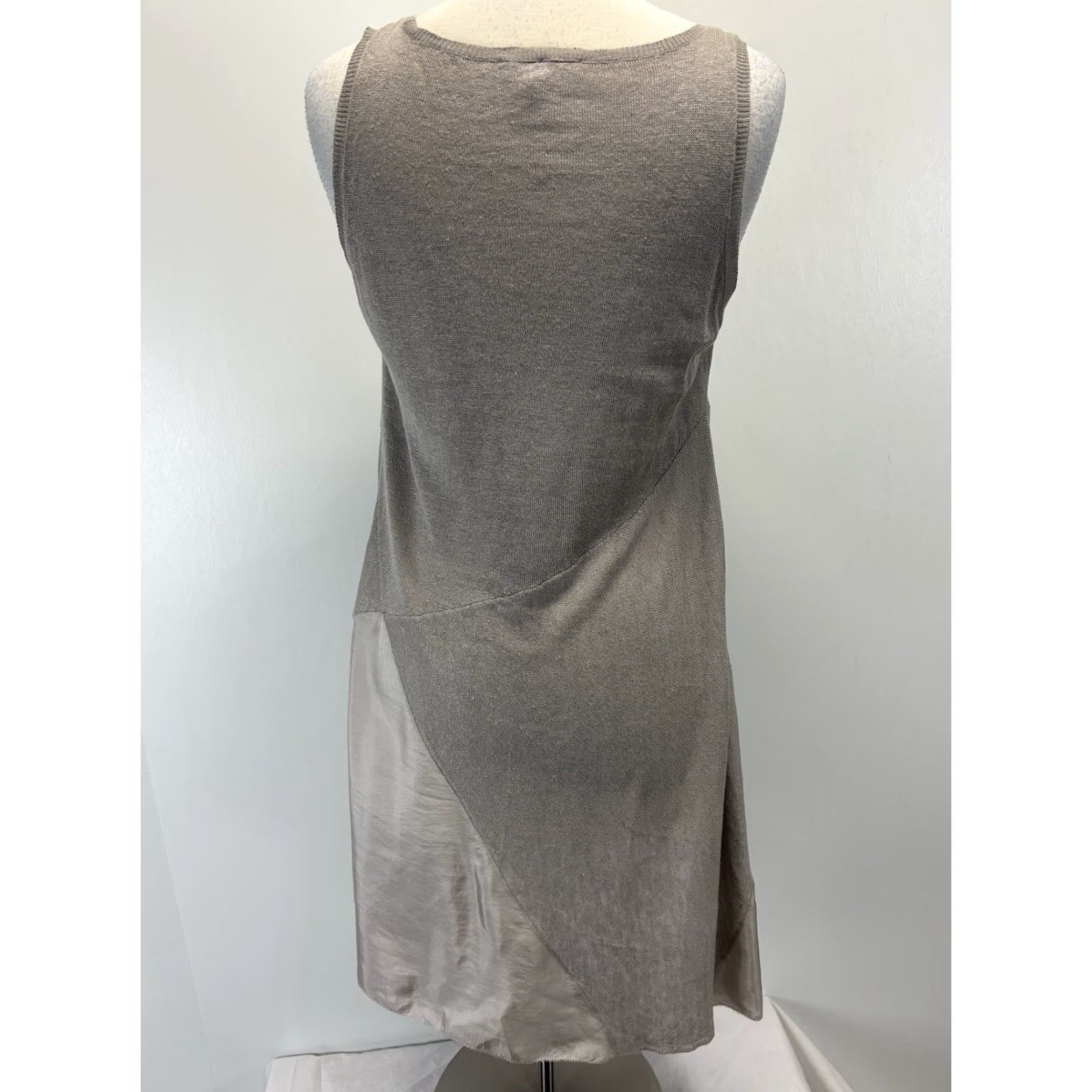 Eileen Fisher Vintage Eileen Fisher Tank Dress Women’s Small Gray Linen Silk Lagenlook Bohemian Casual Size S / US 4 / IT 40 - 3 Thumbnail