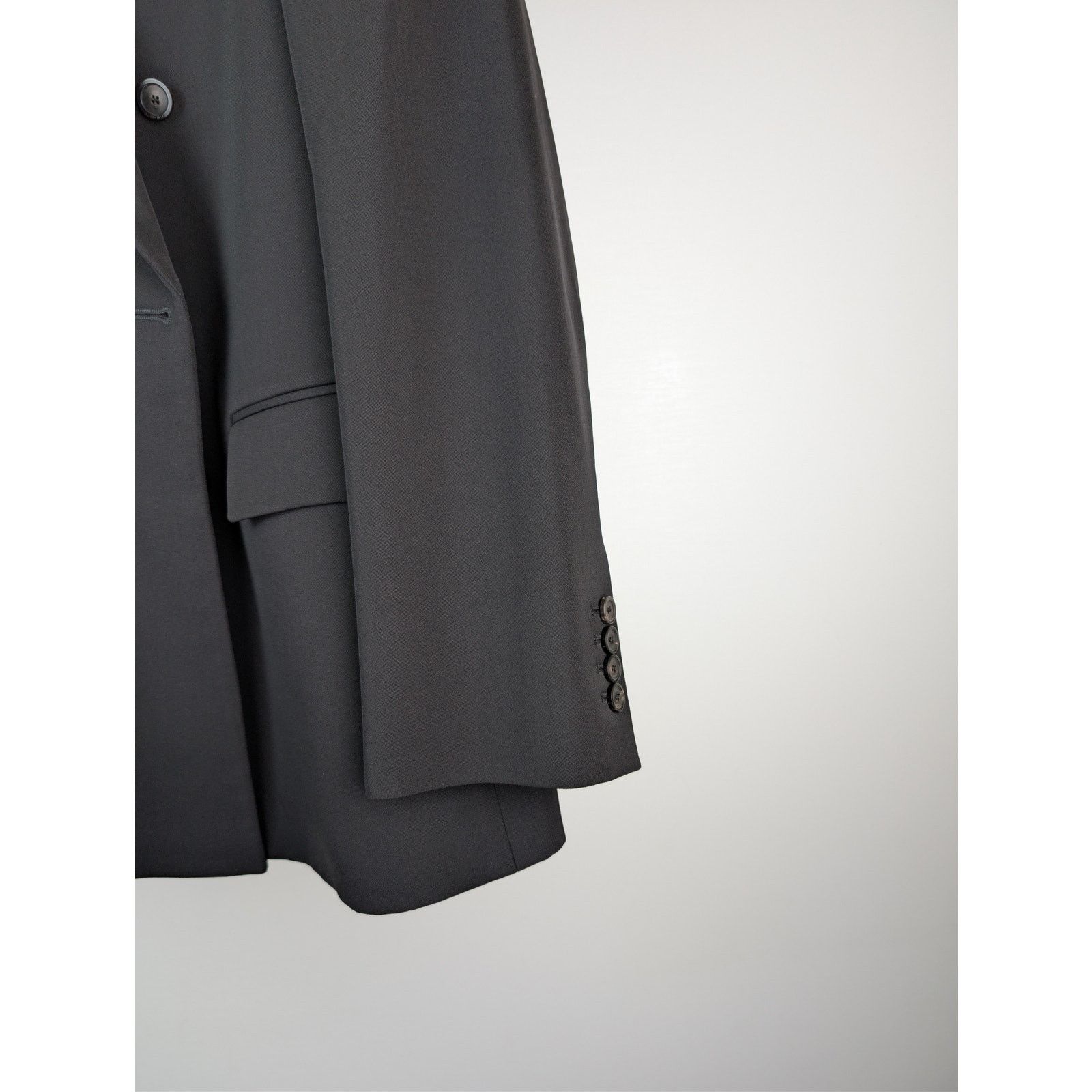 Balenciaga o1rshd1 Wool Barathea Shrunk DB Blazer / Jacket in Black Size US M / EU 48-50 / 2 - 6 Thumbnail