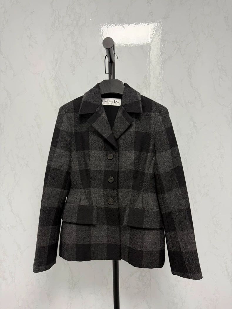 Dior Dior Black and gray plaid wool suit Size XS / US 0-2 / IT 36-38 - 1 Thumbnail