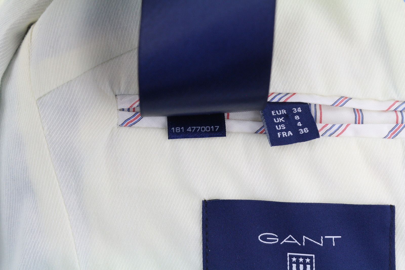Gant EU34 Blue Linen Blend Notch Lapel Blazer 85315 Size XS / US 0-2 / IT 36-38 - 12 Thumbnail
