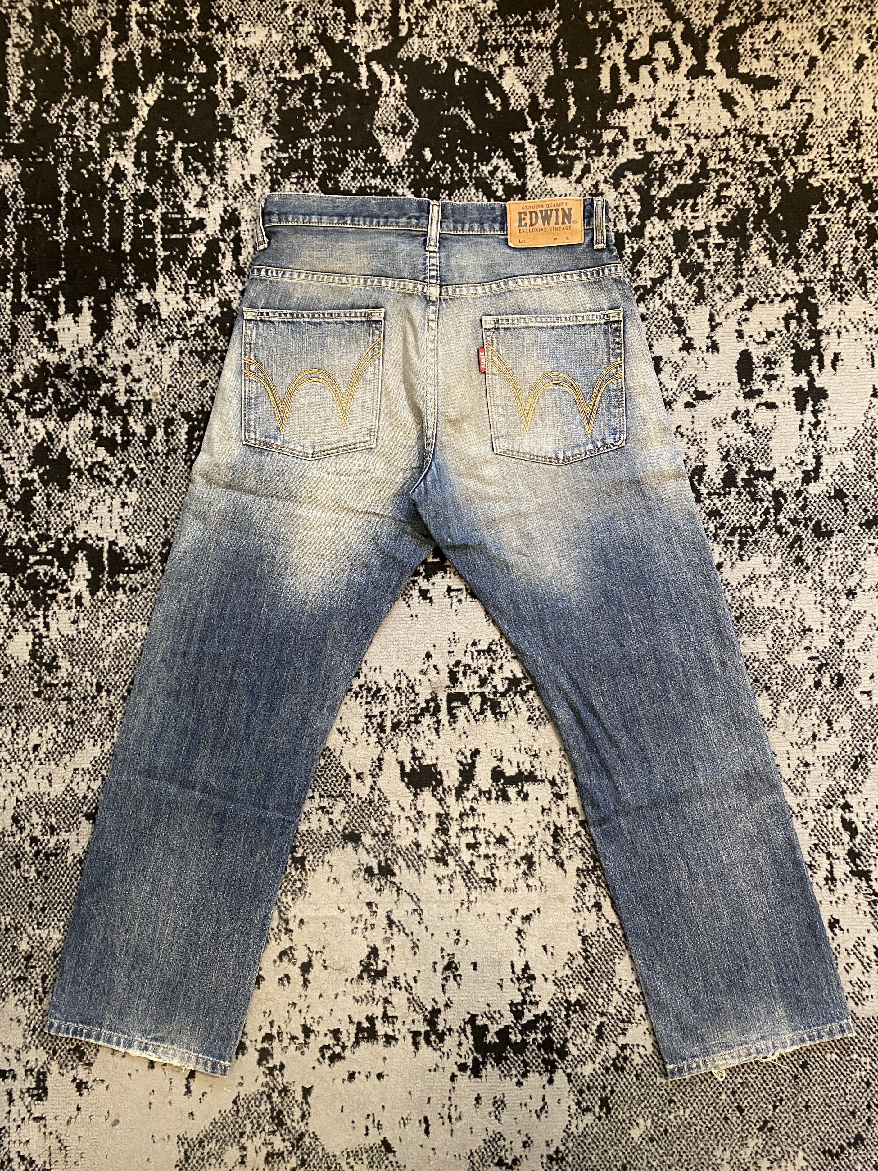 Edwin Edwin Denim Ripped Jeans Washed Blue Vintage Made in Japan Size US 33 - 2 Thumbnail