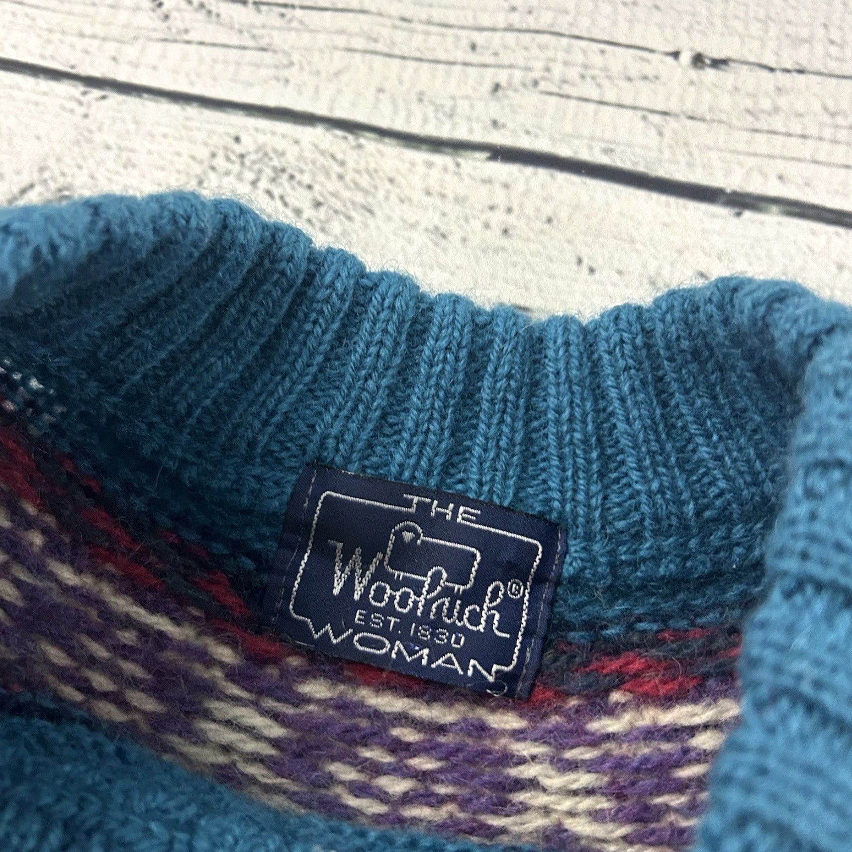 Vintage VINTAGE Woolrich Pullover Sweater Wool Blue Women's Large Woolrich Pullover Sweater Blue Women L Size L / US 10 / IT 46 - 2 Thumbnail