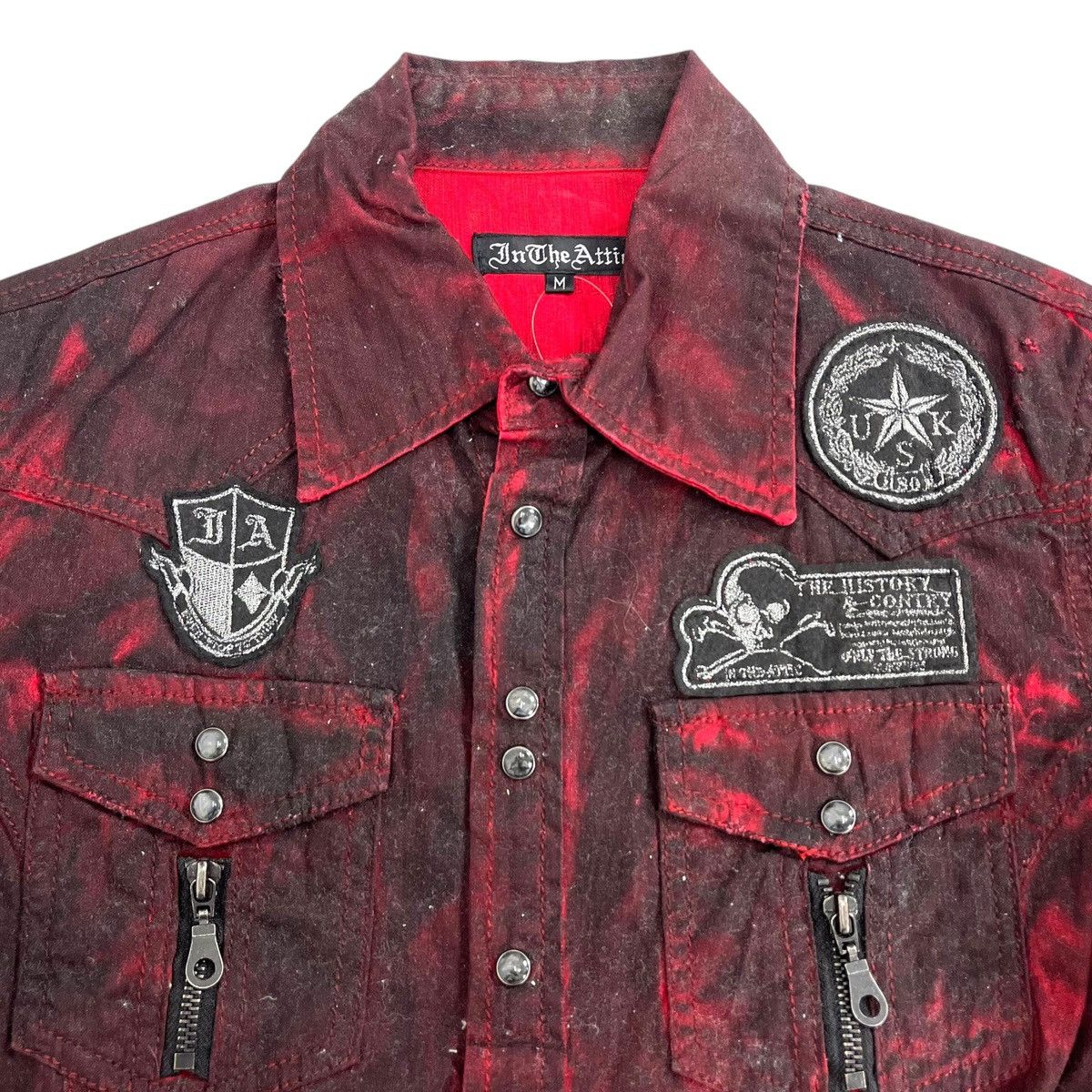 If Six Was Nine × In The Attic × Le Grande Bleu (L.G.B.) In The Attic like H Anarchy Lgb Distressed Bone Button Shirt Size US M / EU 48-50 / 2 - 6 Thumbnail