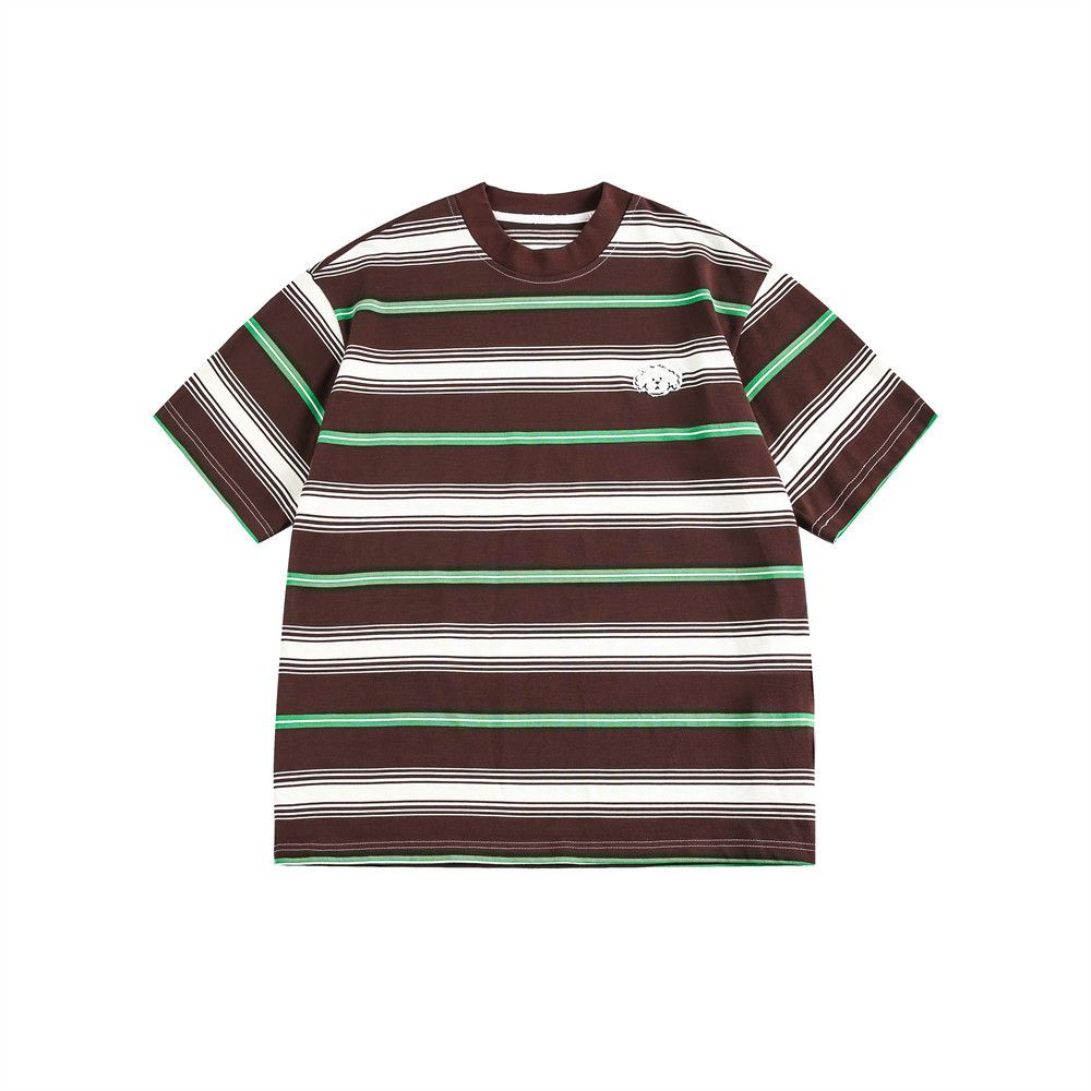 Japanese Brand × Vintage Men's fun cartoon embroidery loose casual striped T-shirt Size US M / EU 48-50 / 2 - 1 Thumbnail