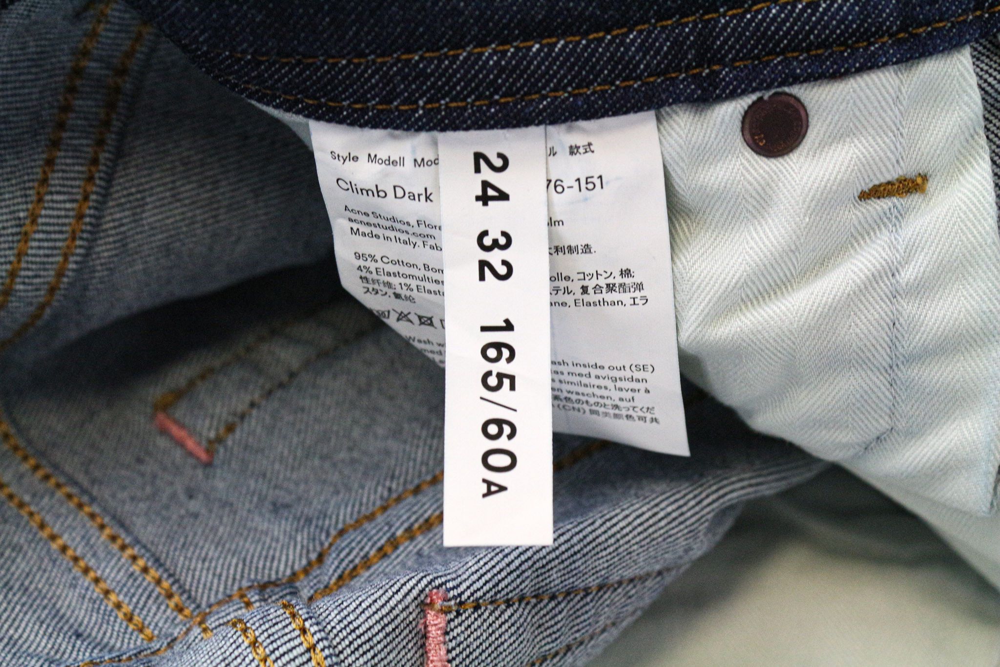 Acne Studios CLIMB W24/L32 Dark Blue Skinny Stretch Jeans 74517 Size 24" / US 00 / IT 34 - 6 Thumbnail