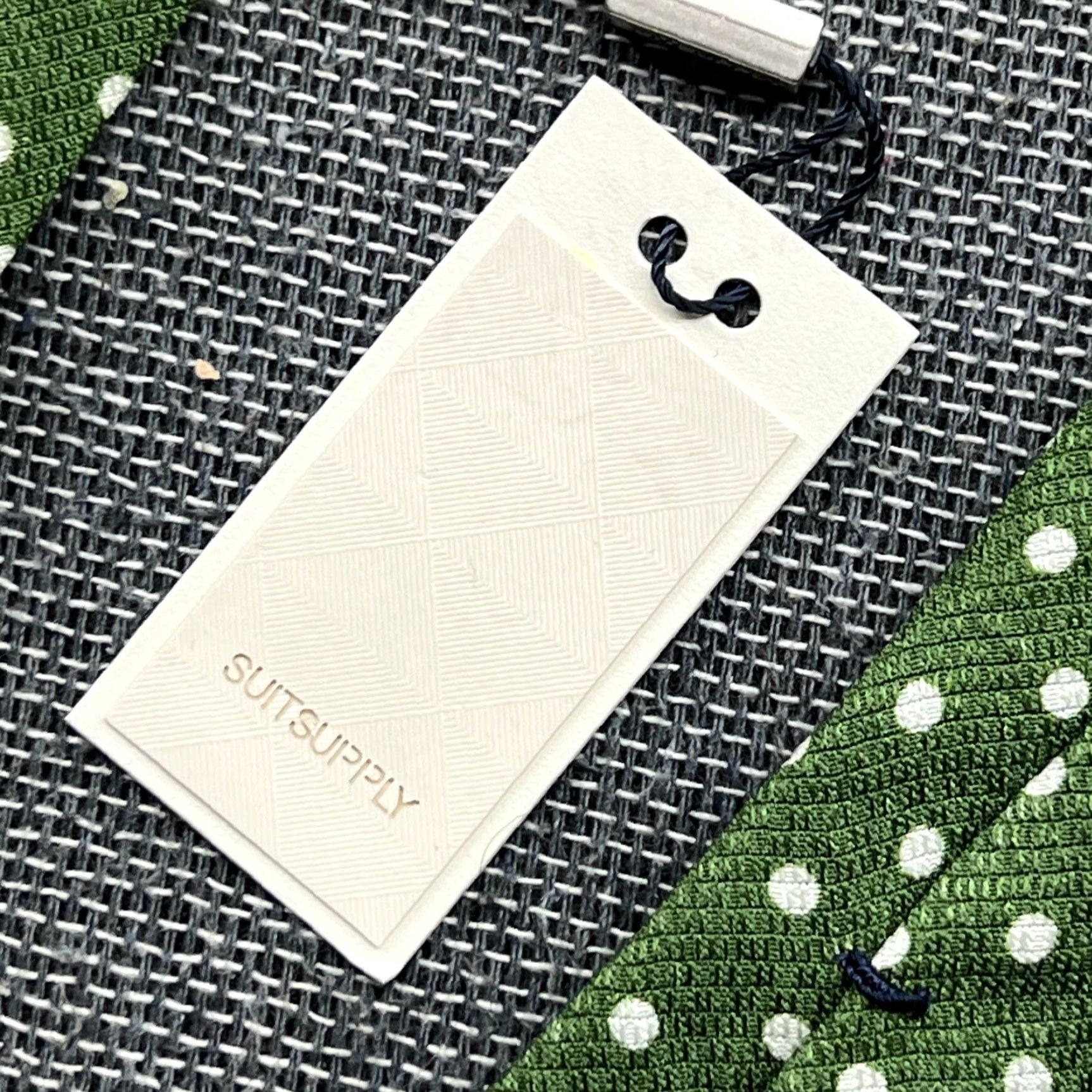 Suitsupply Suitsupply Mens 100% Silk Green Tie Polka Dot Size ONE SIZE - 3 Thumbnail