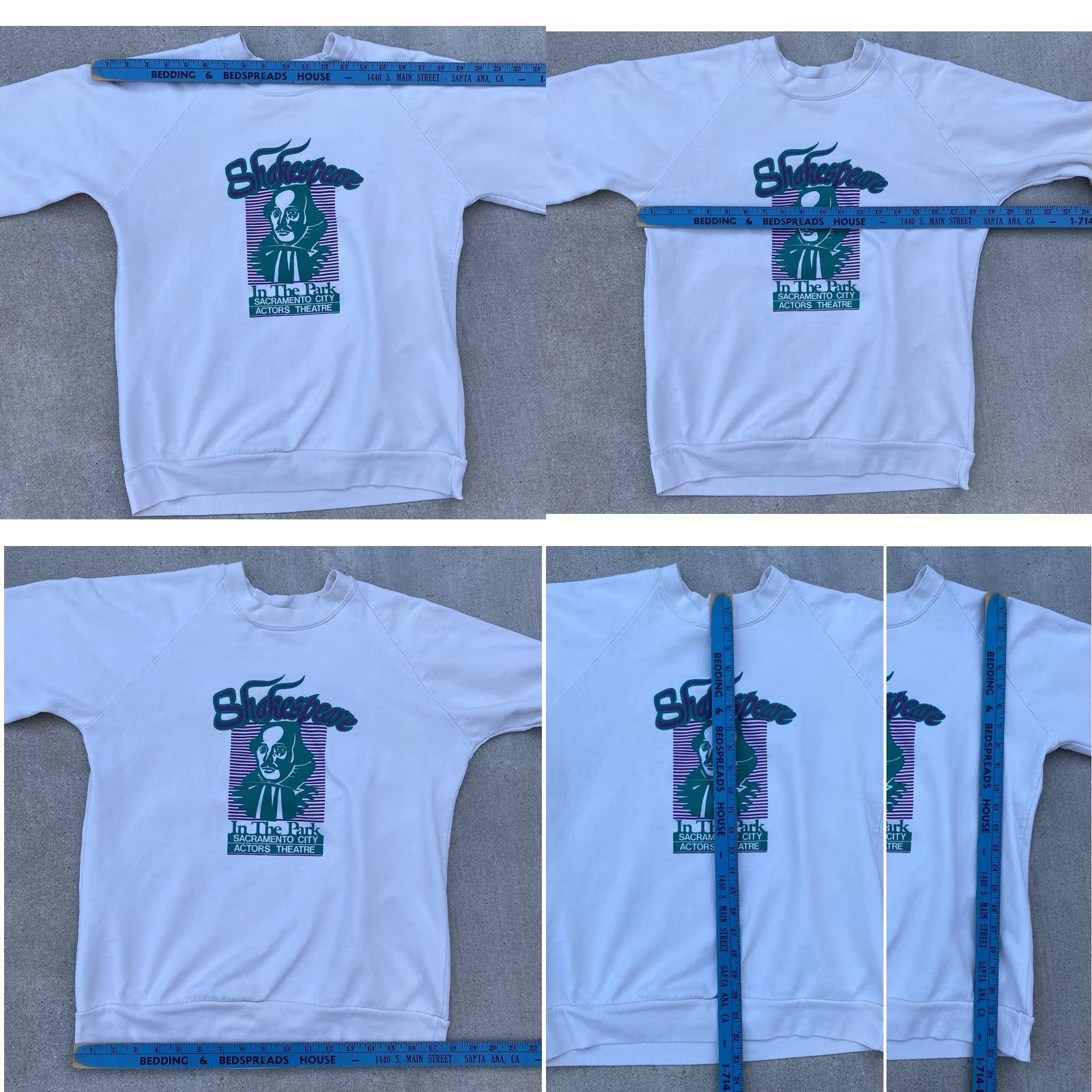 Vintage Vintage Shakespeare In The Park Sacramento City Actors Theatre Raglan Sweatshirt Mens L Ivory Graphic Print Pullover Long Sleeve 1980s Size US L / EU 52-54 / 3 - 11 Thumbnail