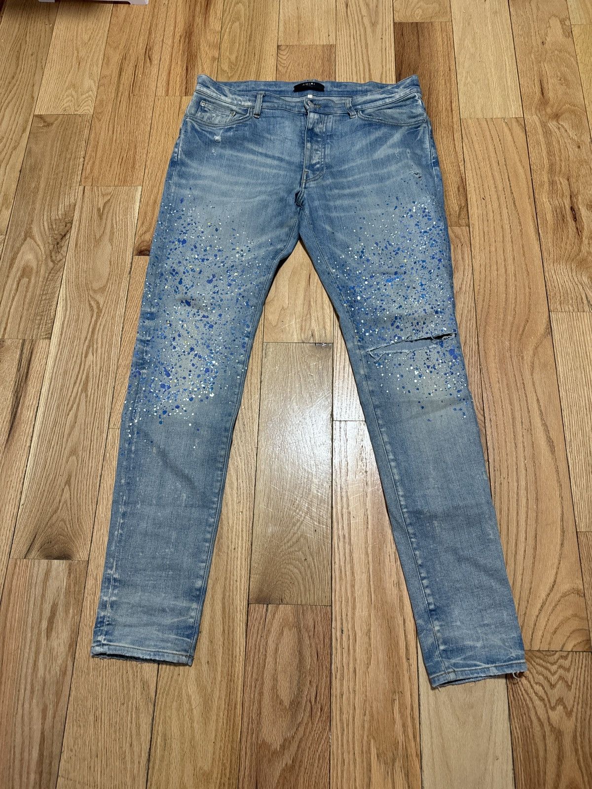 Amiri Amiri with blue stones Size US 34 / EU 50 - 1 Thumbnail