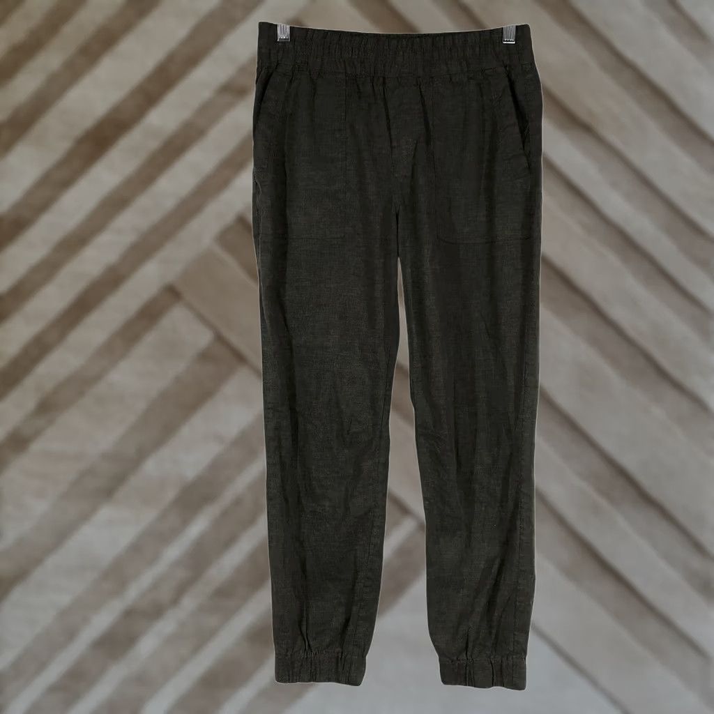 Prana prAna Mantra Jogger Pants Hemp Blend Elastic Waist Olive Green Womens Small Size 28" / US 6 / IT 42 - 1 Thumbnail